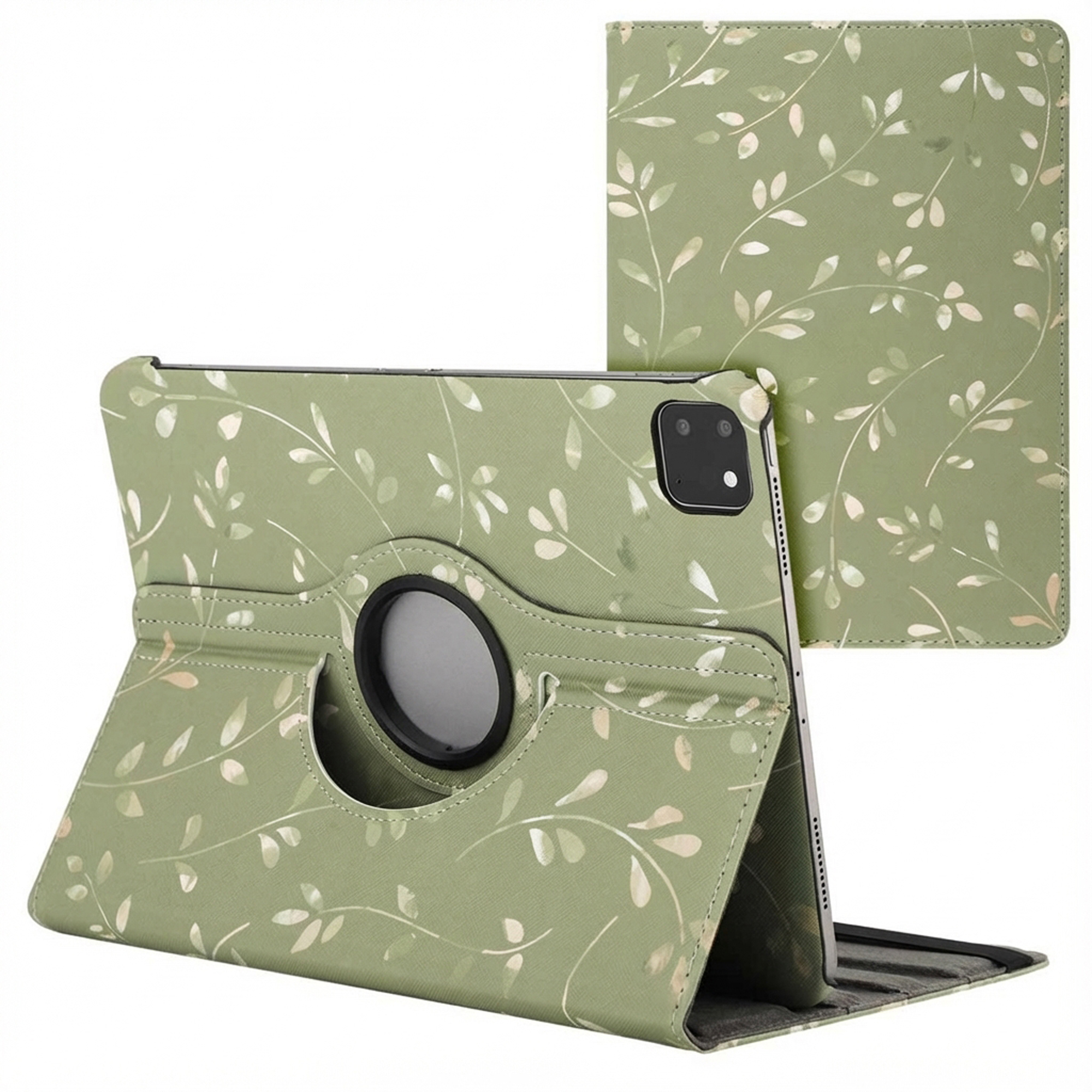 imoshion 360° drehbare Design Klapphülle für das Apple iPad Pro 11 (2025) M5 / (2024) M4 - Green Flowers