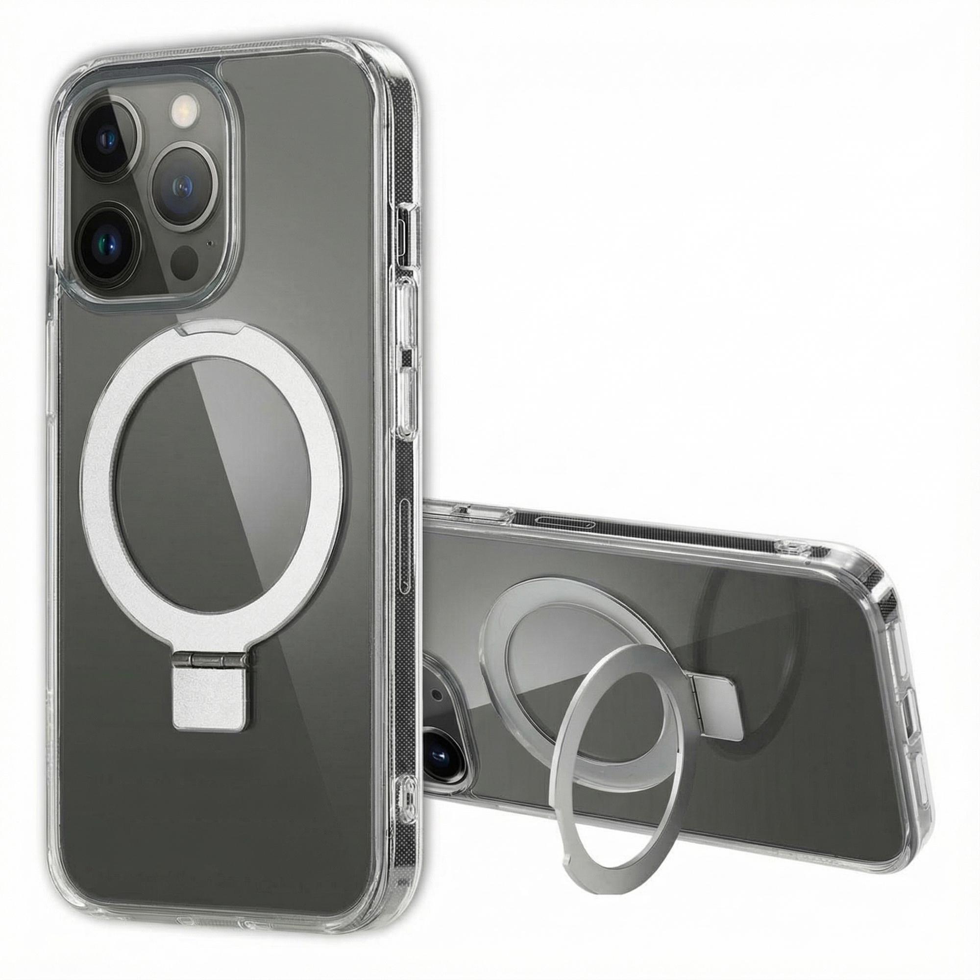 Accezz Ring Stand Backcover mit MagSafe für das Apple iPhone 13 Pro Max - Transparent