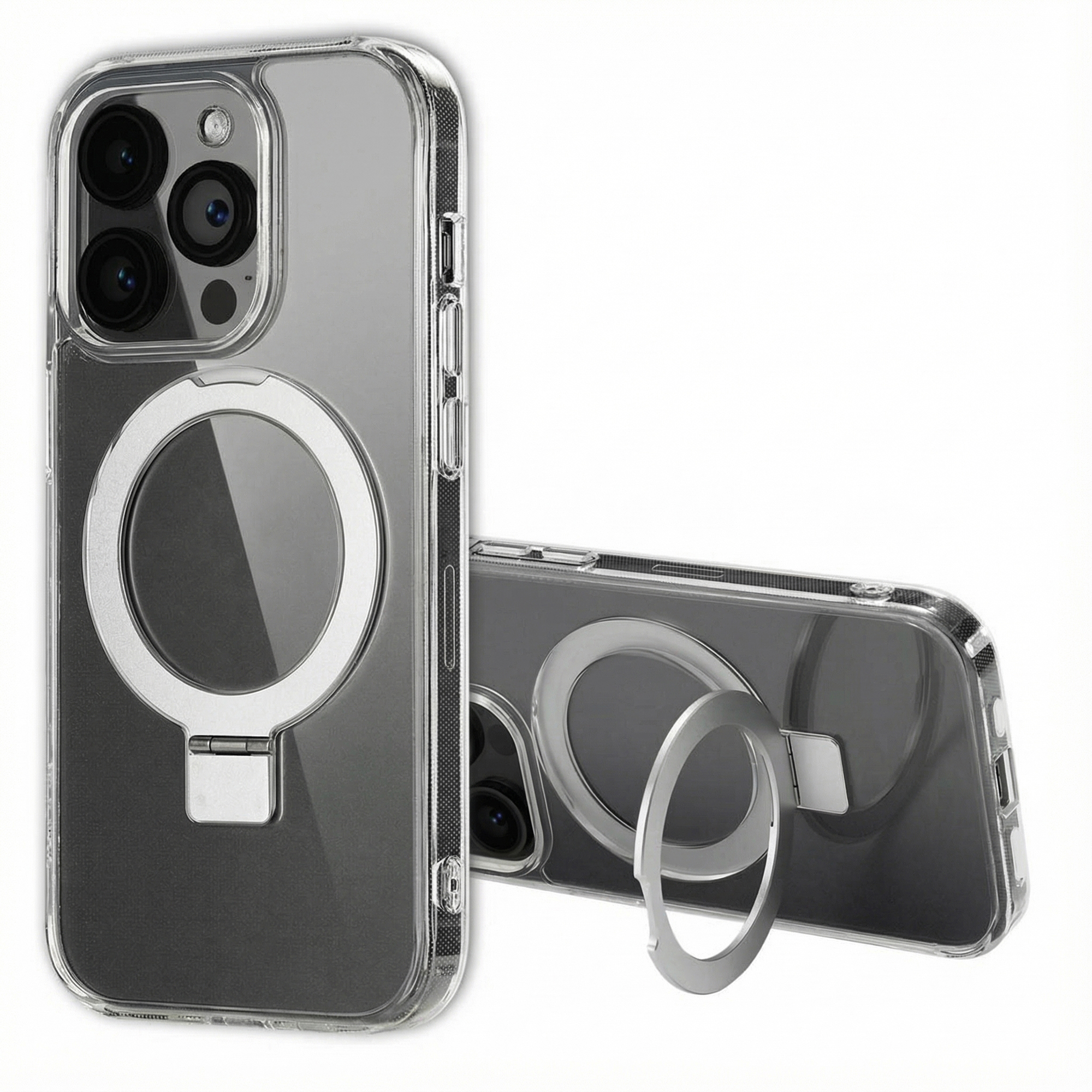 Accezz Ring Stand Backcover mit MagSafe für das Apple iPhone 14 Pro - Transparent