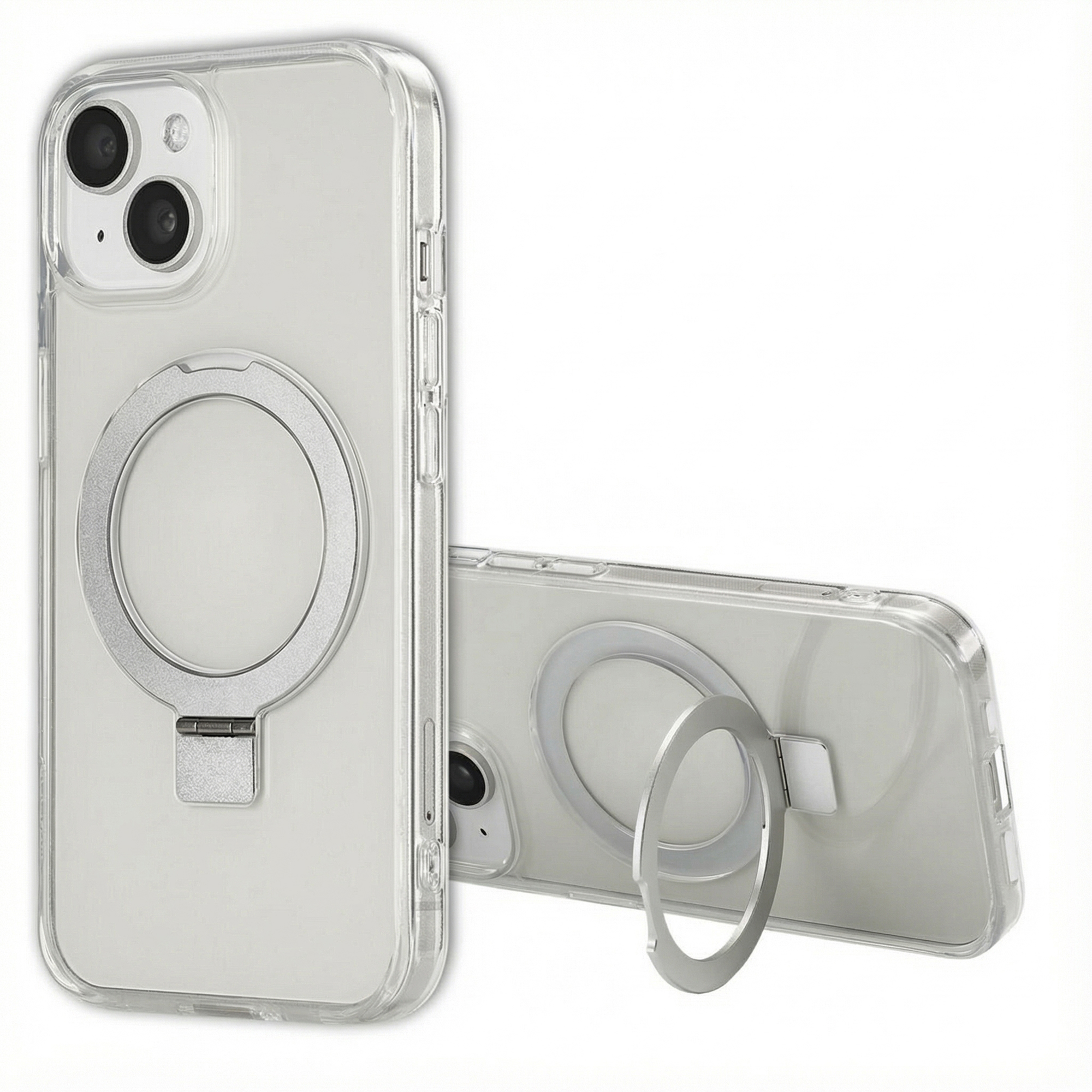 Accezz Ring Stand Backcover mit MagSafe für das Apple iPhone 15 - Transparent