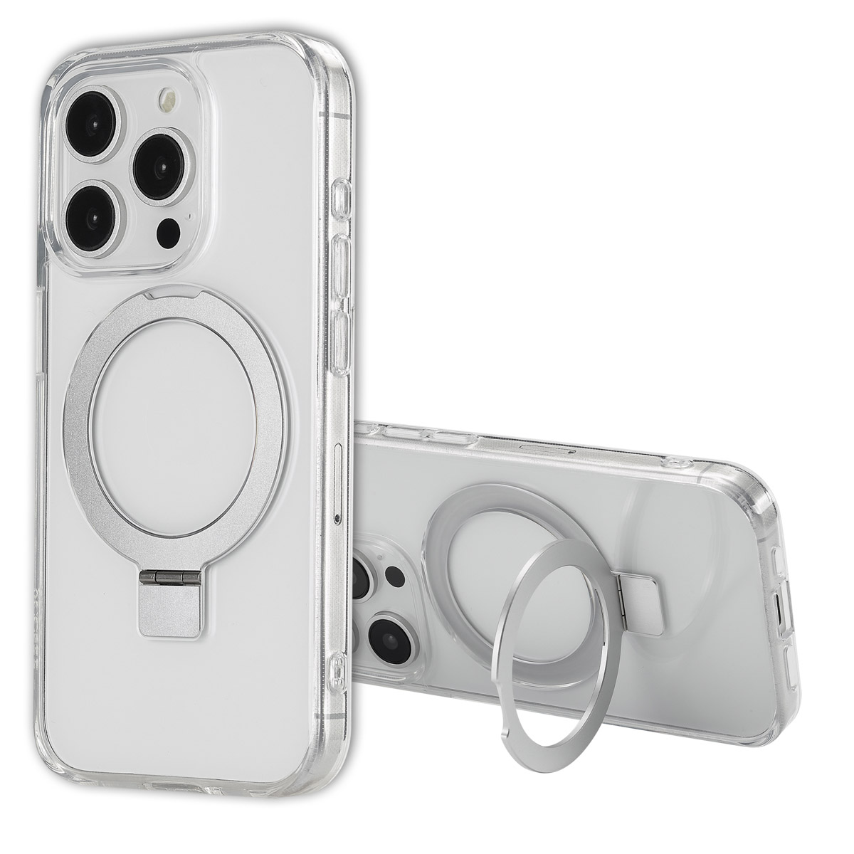 Accezz Ring Stand Backcover mit MagSafe für das Apple iPhone 15 Pro - Transparent