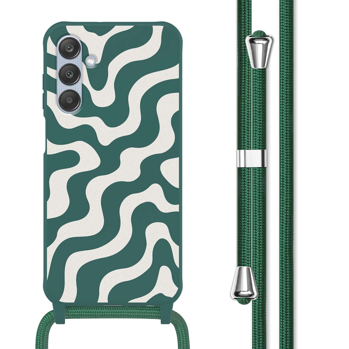 imoshion SilikonHülle design mit Band für das Samsung Galaxy A25 (5G) - Petrol Green Groovy