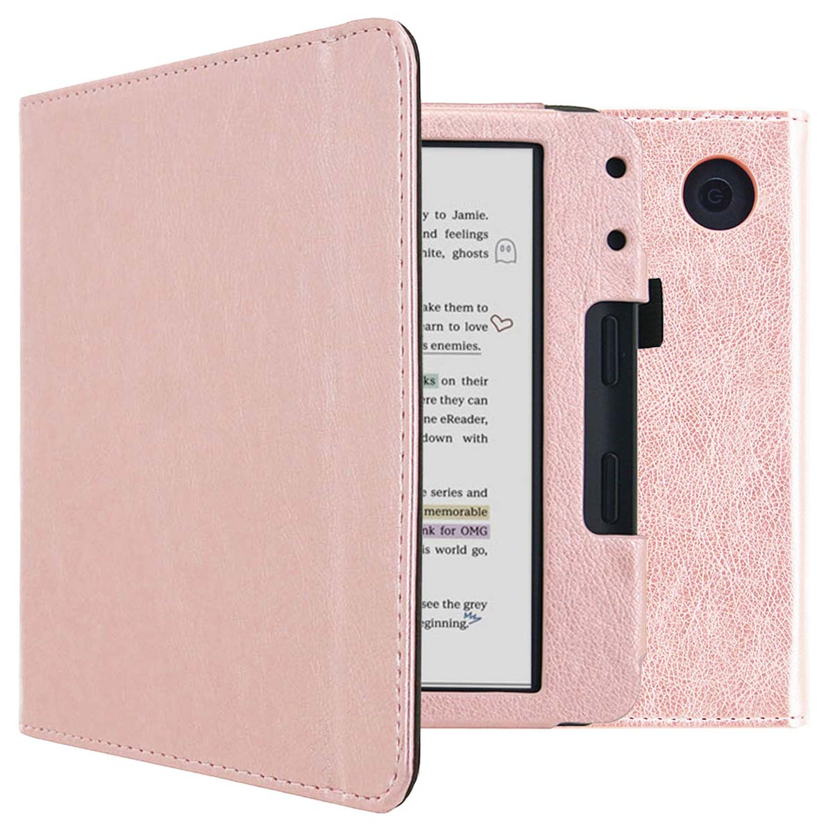 imoshion Vegan Leather Klapphülle für das Kobo Libra Colour - Rosé gold