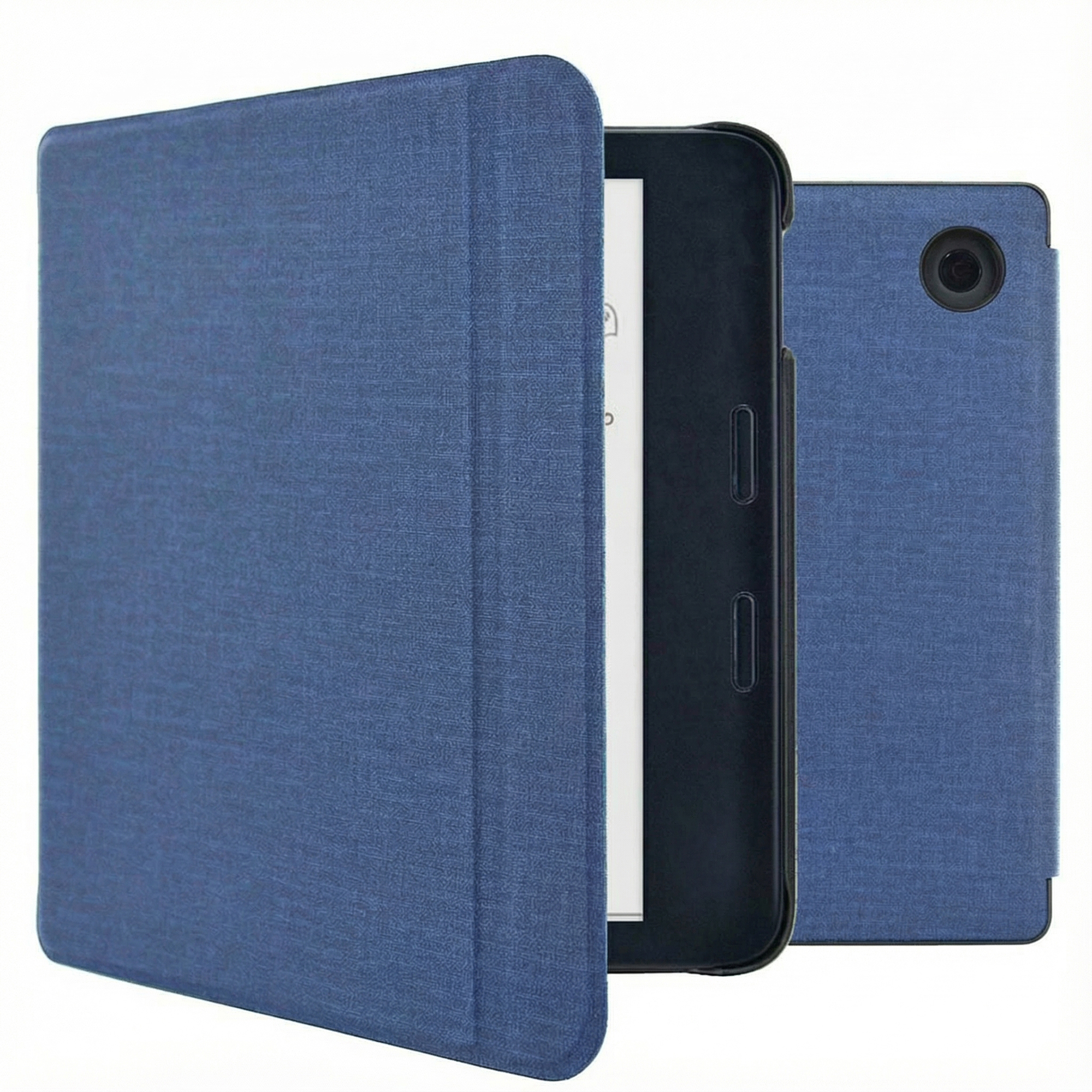 imoshion Canvas Sleepcover Klapphülle mit Stand für das Kobo Libra Colour - Dunkelblau