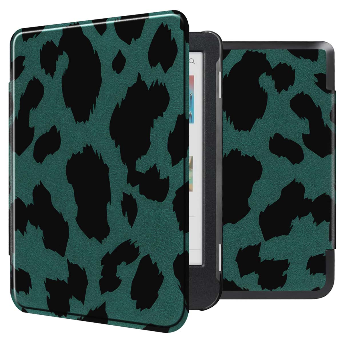 imoshion Design Slim Hard Case Klapphülle für das Kobo Clara Colour / BW - Green Leopard