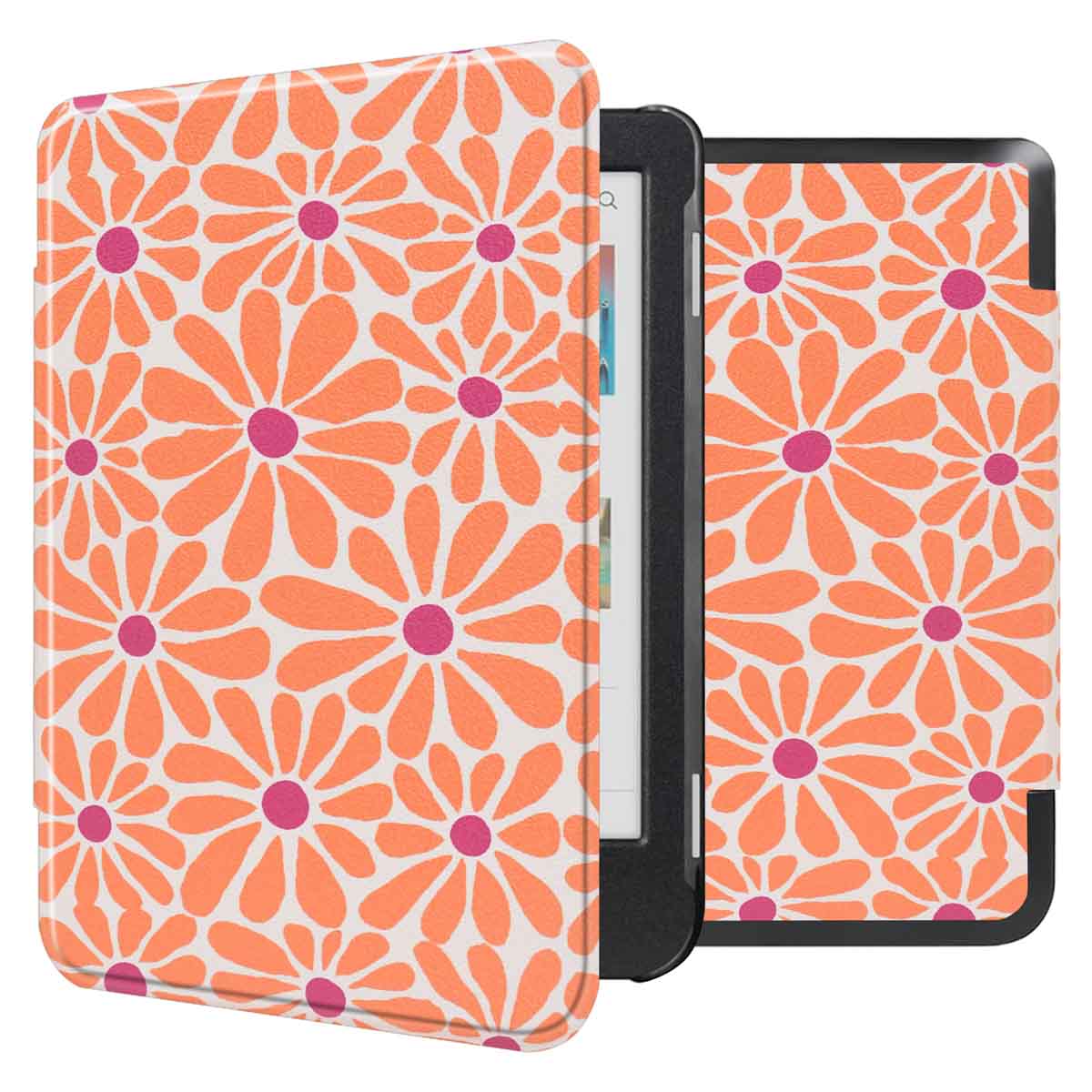 imoshion Design Slim Hard Case Klapphülle für das Kobo Clara Colour / BW - Orange Flowers Connect