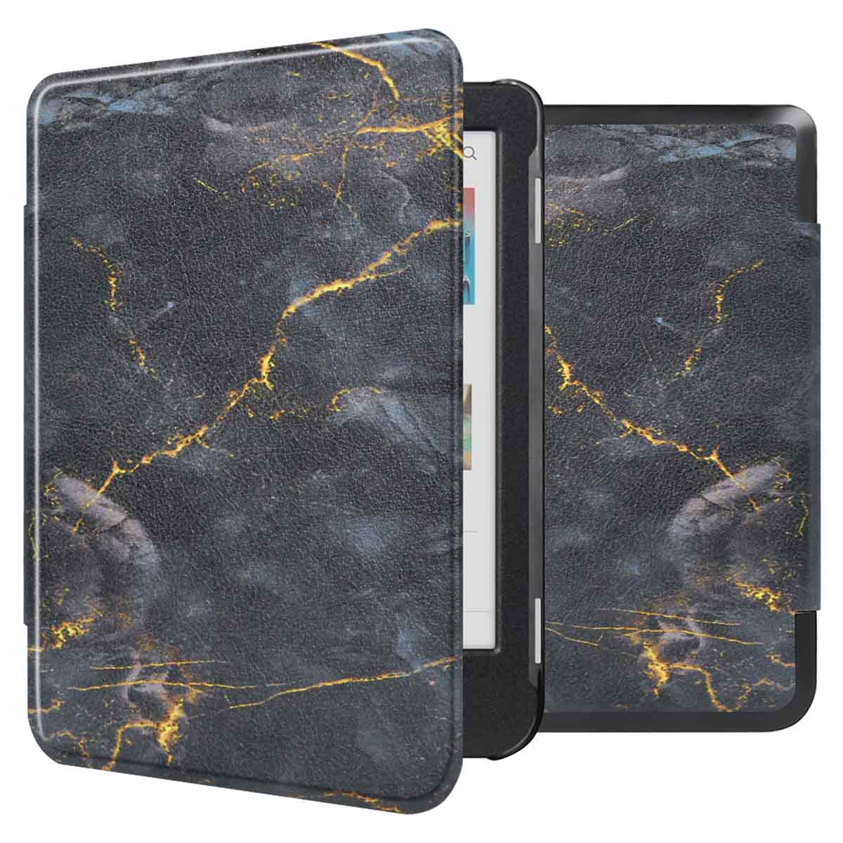 imoshion Design Slim Hard Case Klapphülle für das Kobo Clara Colour / BW - Black Marble
