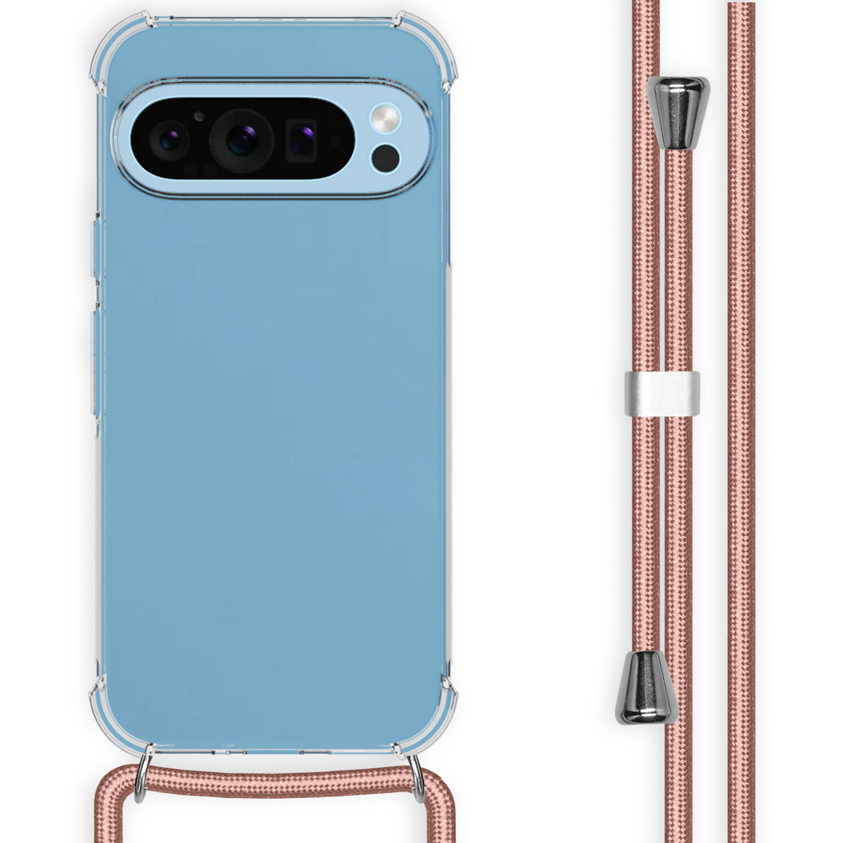 imoshion Transparentes Backcover mit Band für das Google Pixel 9 / 9 Pro - Rosé gold