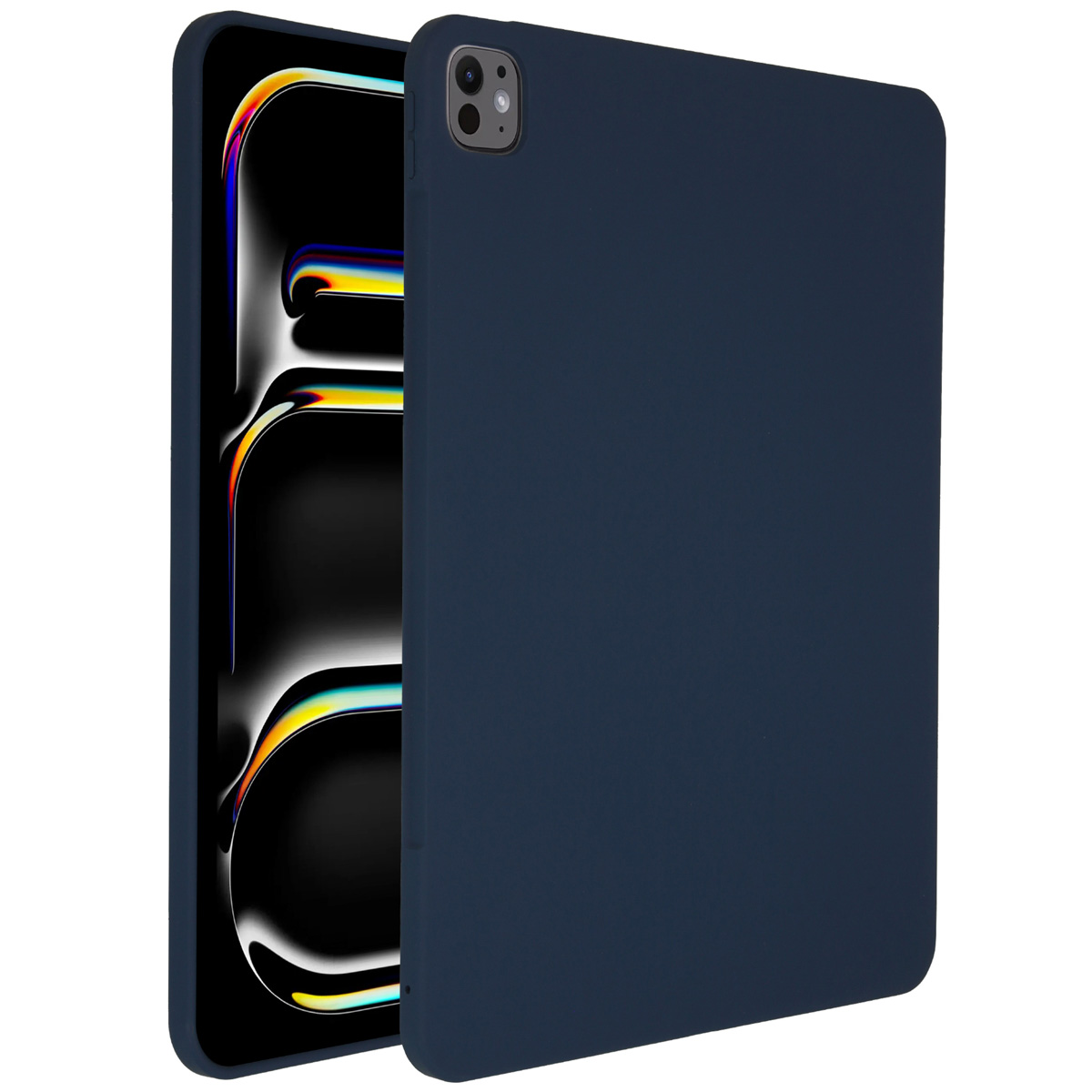 Accezz Liquid Silicone Back Cover mit Stifthalter für das Apple iPad Pro 13 (2025) M5 / (2024) M4 - Dunkelblau