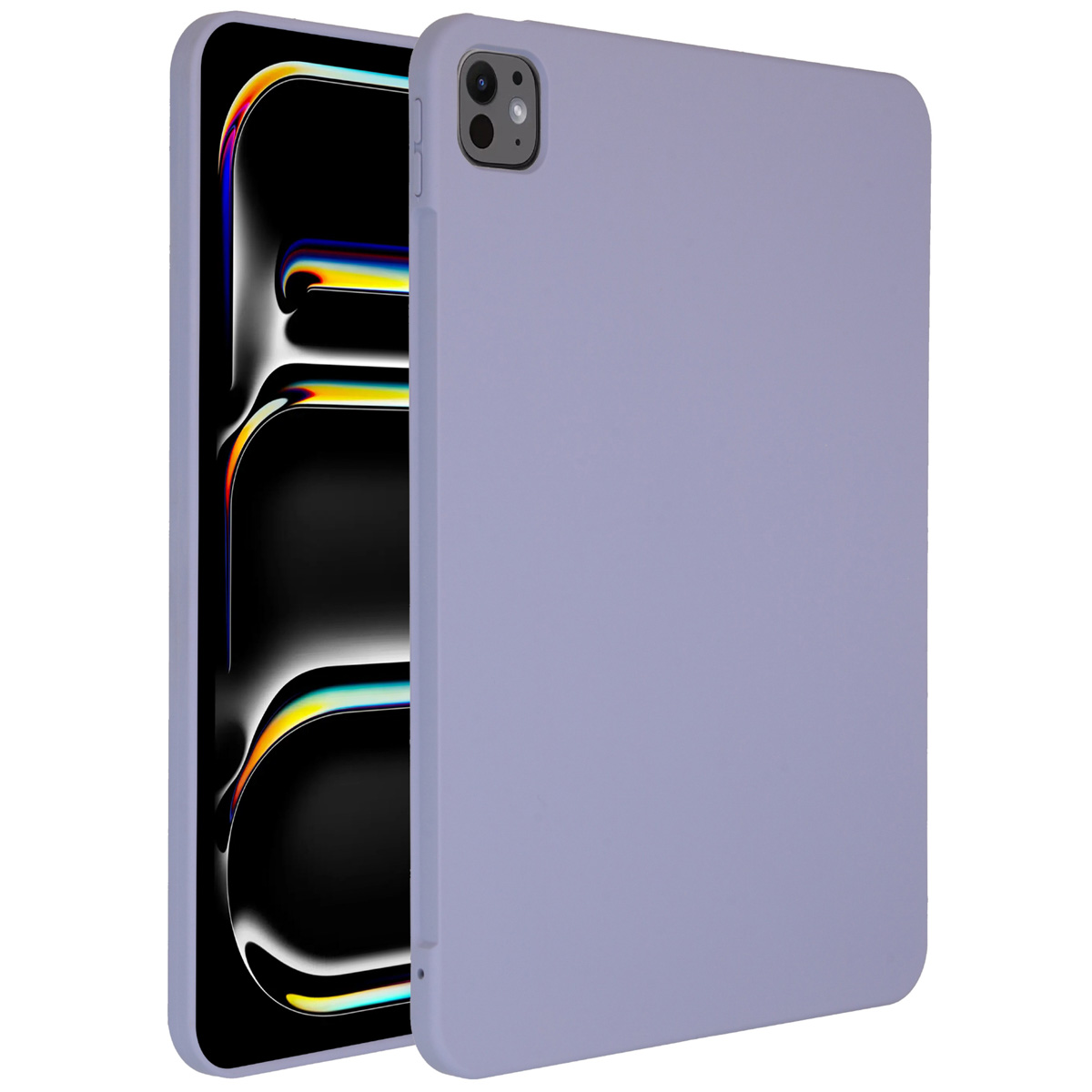 Accezz Liquid Silicone Back Cover mit Stifthalter für das Apple iPad Pro 11 (2025) M5 / (2024) M4 - Lila