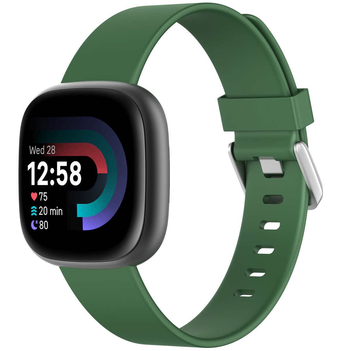 imoshion Silikonband für das Fitbit Versa / Versa 2 / Versa Lite - Größe L - Dunkelgrün