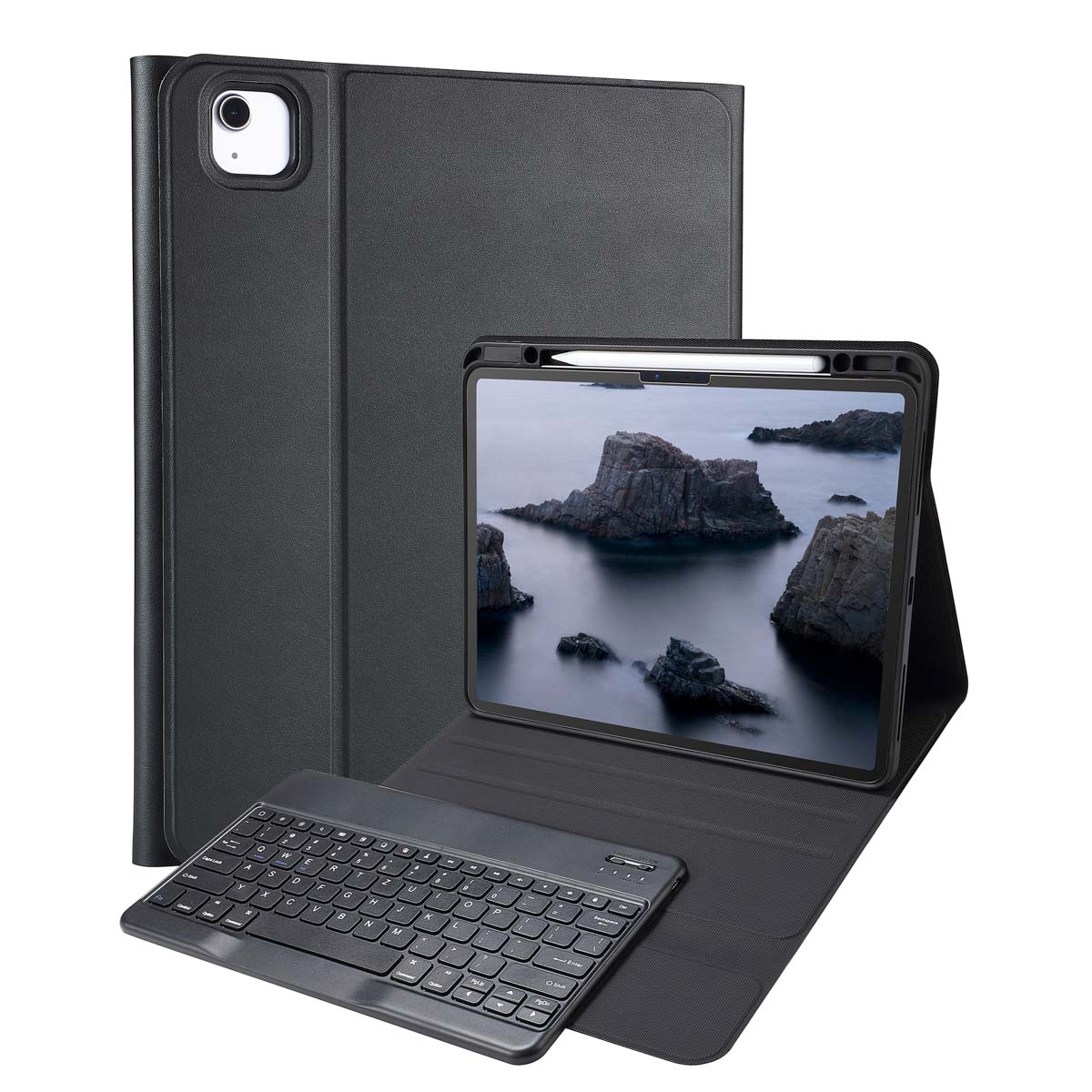Accezz Bluetooth Keyboard Klapphülle für das Apple iPad Air 13 Zoll (2026) M4 / (2025) M3 / (2024) M2 - QWERTZ / DE - Schwarz