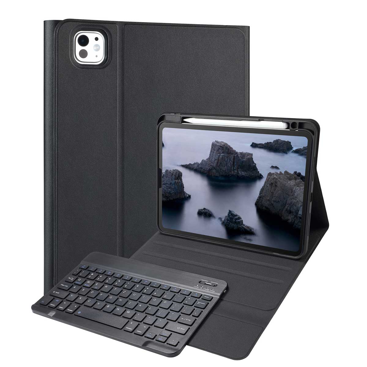 Accezz Bluetooth Keyboard Klapphülle für das Apple iPad Pro 11 (2025) M5 / (2024) M4 - QWERTZ / DE - Schwarz