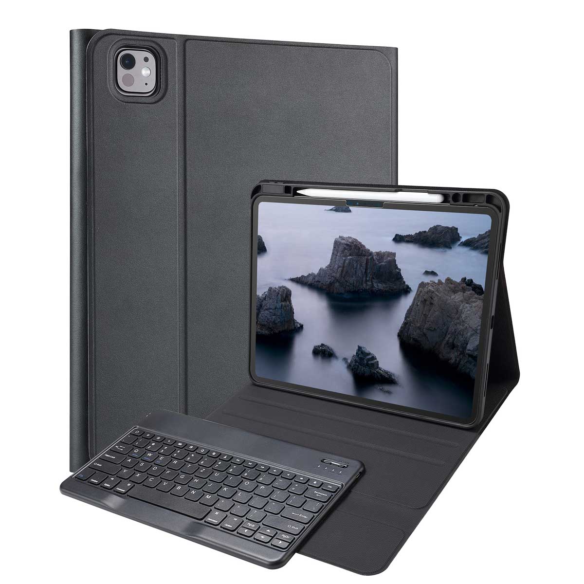 Accezz Bluetooth Keyboard Klapphülle für das Apple iPad Pro 13 (2025) M5 / (2024) M4 - QWERTZ / DE - Schwarz