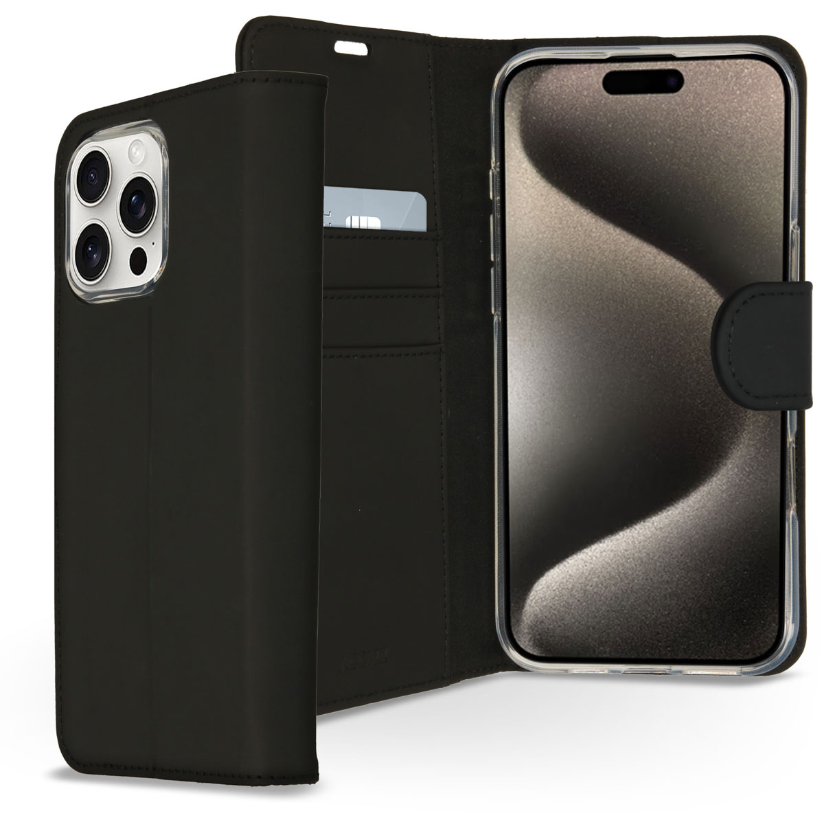 Accezz Wallet TPU Klapphülle für das Apple iPhone 16 Pro Max - Schwarz