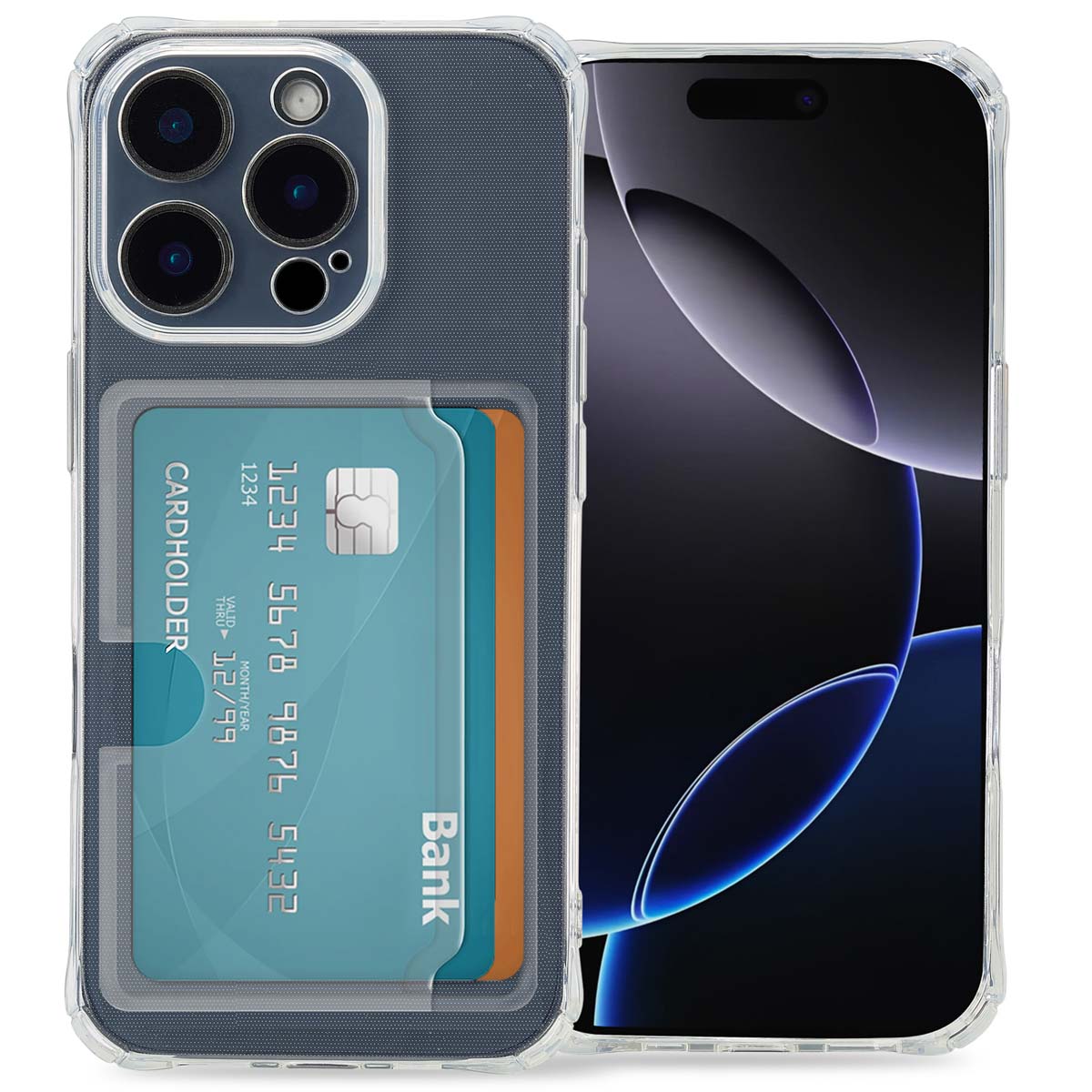 imoshion Soft Case Back Cover mit Kartenhalter für das Apple iPhone 16 Pro - Transparent