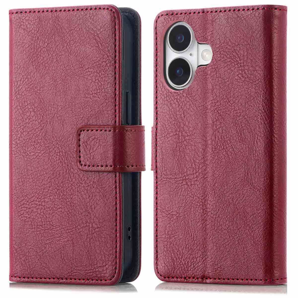 imoshion Luxuriöse Klapphülle für das Apple iPhone 16 - Bordeaux