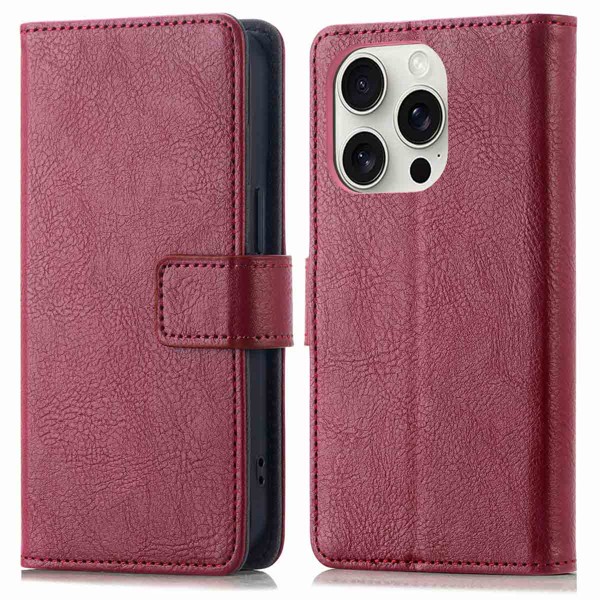 imoshion Luxuriöse Klapphülle für das Apple iPhone 16 Pro Max - Bordeaux