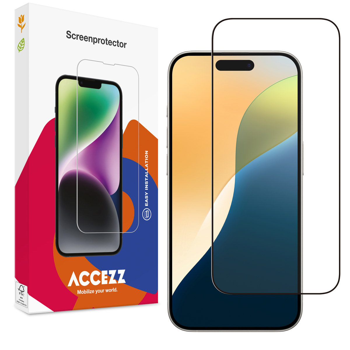 Accezz Full Cover Screen Protector aus gehärtetem Glas für das Apple iPhone 18 Pro / 17 / 17 Pro / 16 Pro