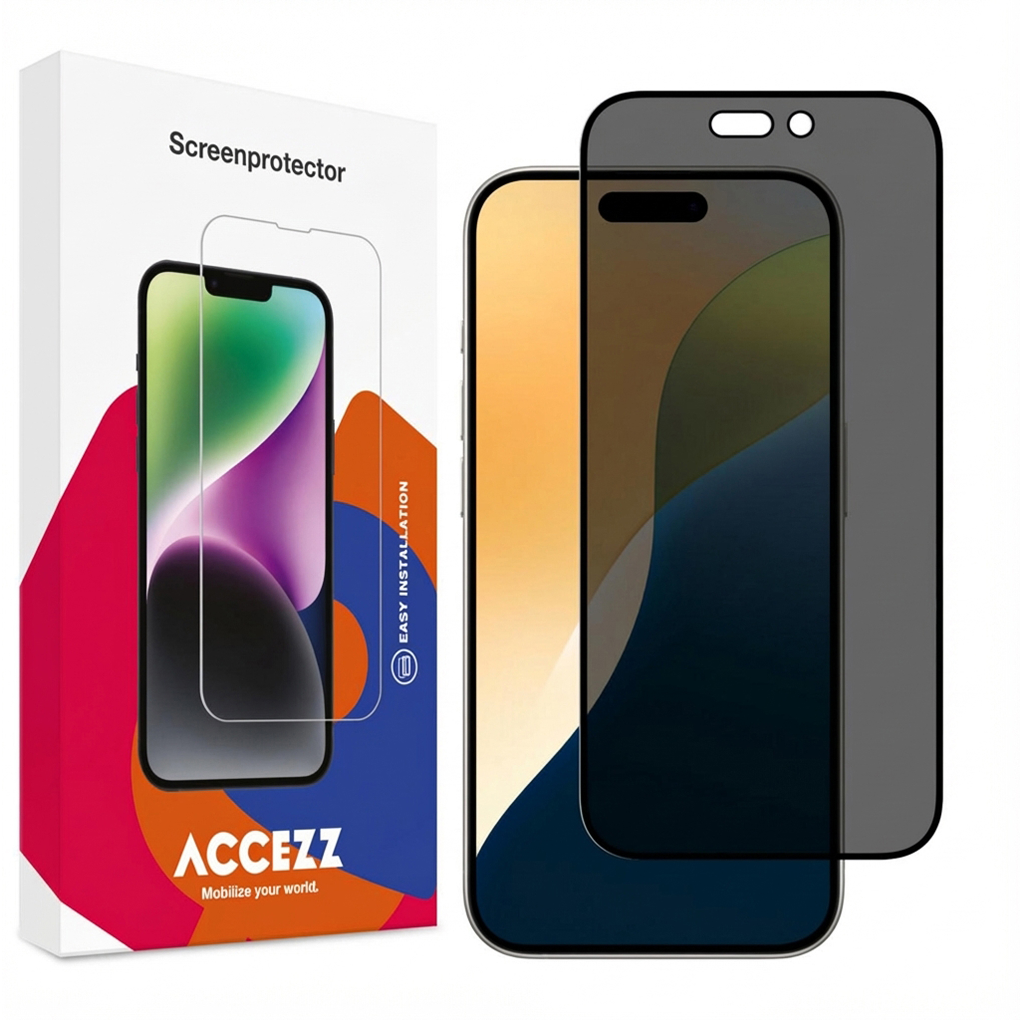 Accezz Privacy Displayschutz aus gehärtetem Glas für das Apple iPhone 17 / 17 Pro / 16 Pro