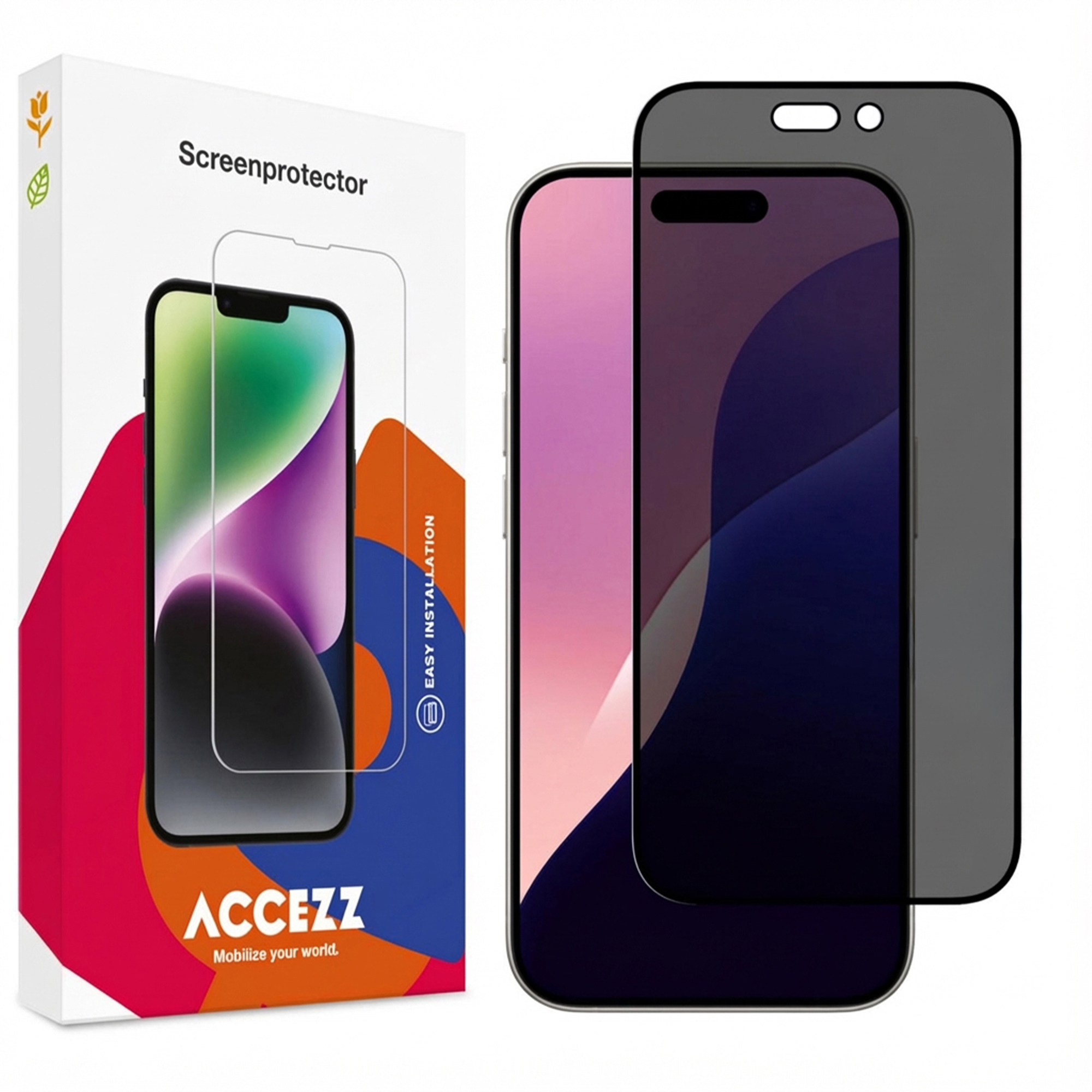 Accezz Privacy Displayschutz aus gehärtetem Glas für das Apple iPhone 16 Pro Max / 17 Pro Max