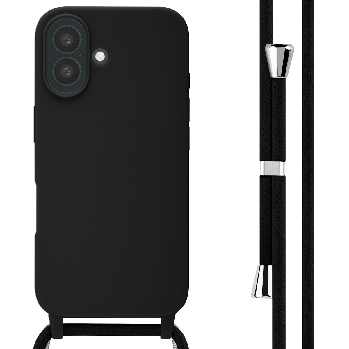 imoshion SilikonHülle mit Band für das Apple iPhone 16 - Schwarz