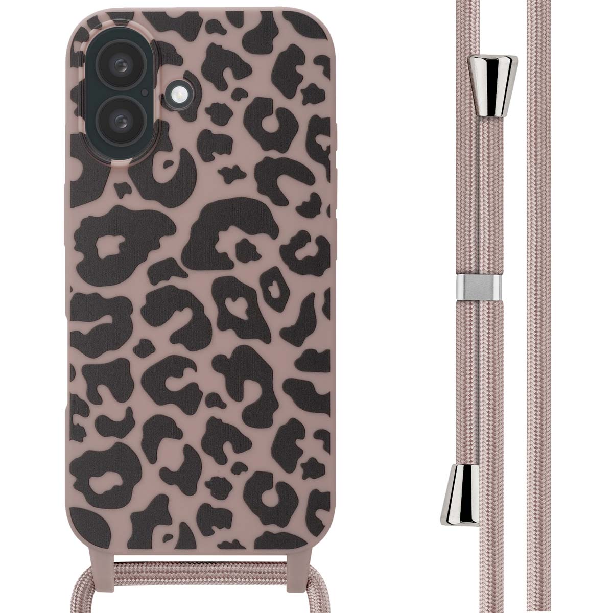 imoshion SilikonHülle design mit Band für das Apple iPhone 16 - Animal Pink