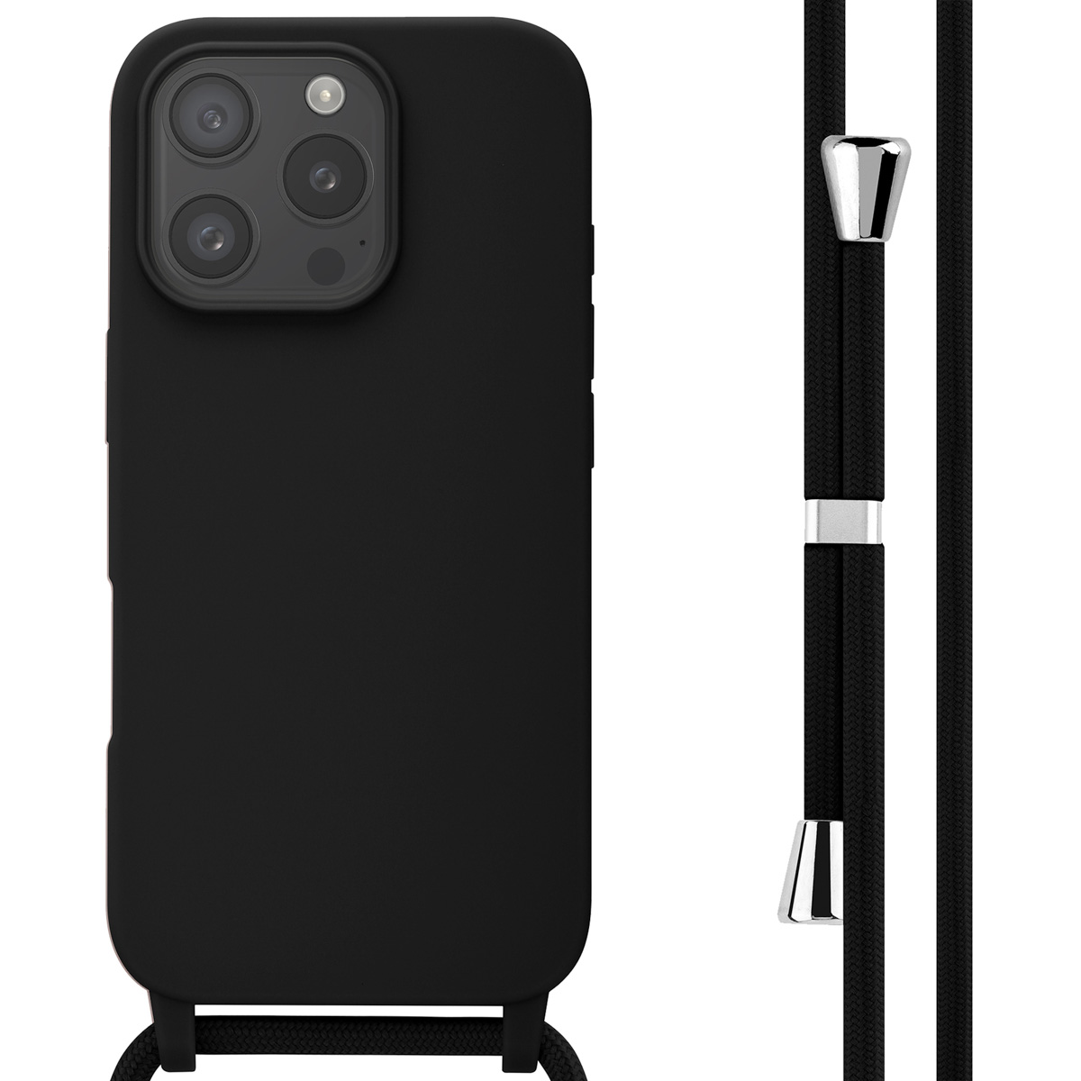 imoshion SilikonHülle mit Band für das Apple iPhone 16 Pro - Schwarz