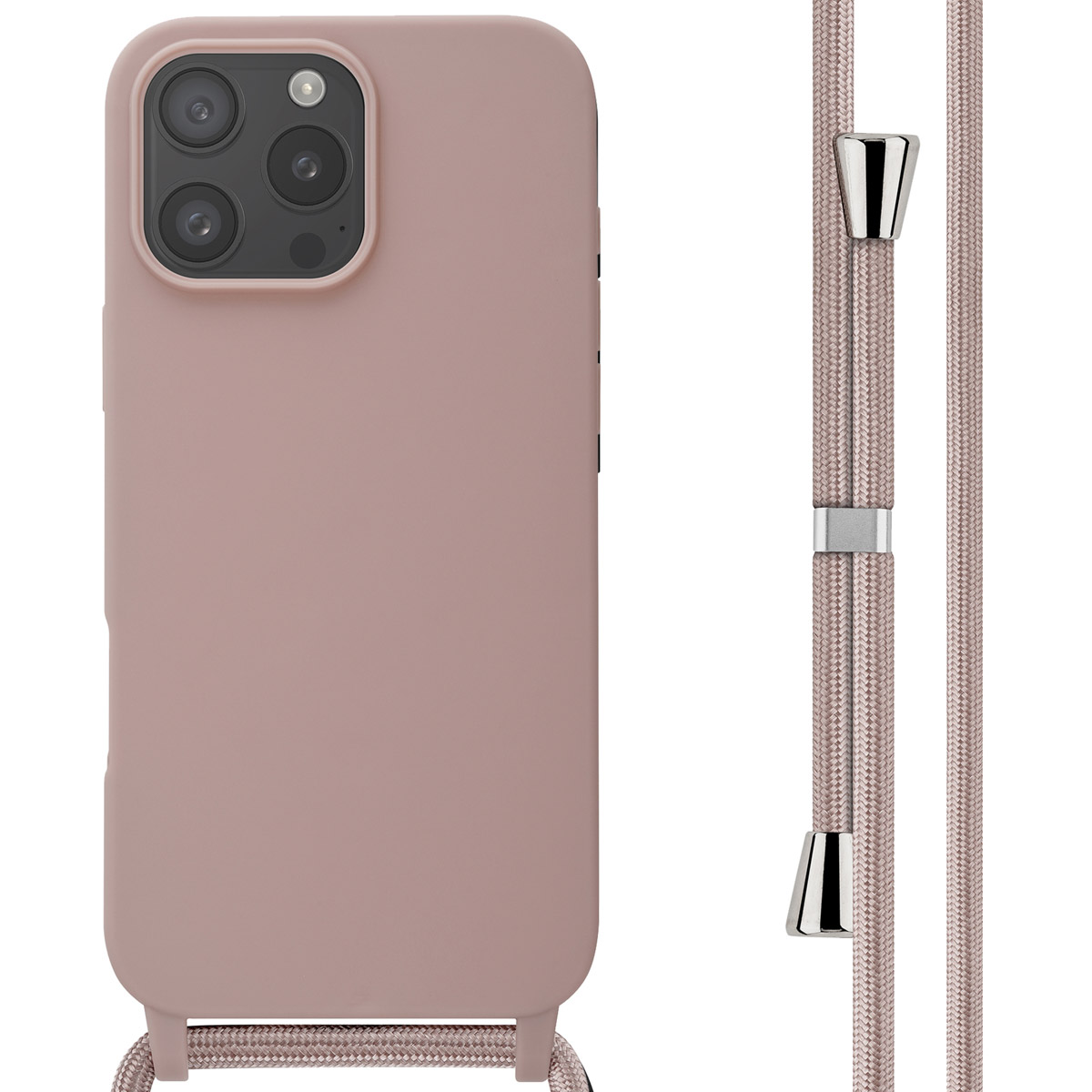 imoshion SilikonHülle mit Band für das Apple iPhone 16 Pro Max - Sand Pink
