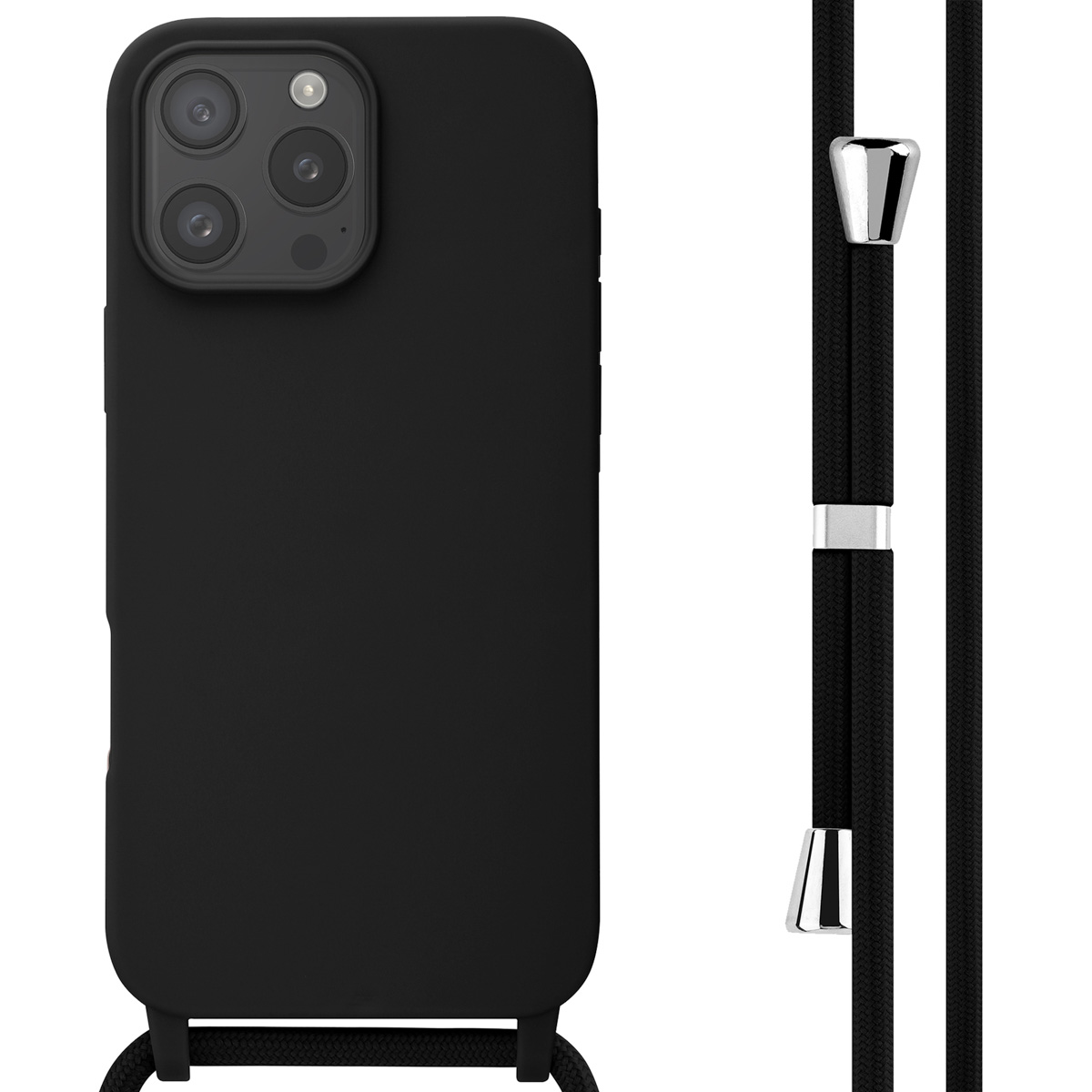 imoshion SilikonHülle mit Band für das Apple iPhone 16 Pro Max - Schwarz