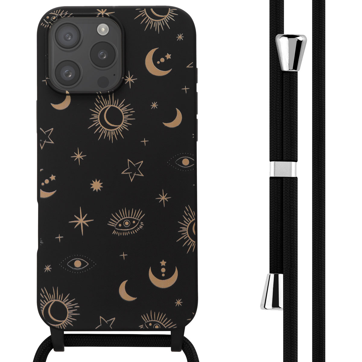 imoshion SilikonHülle design mit Band für das Apple iPhone 16 Pro Max - Sky Black
