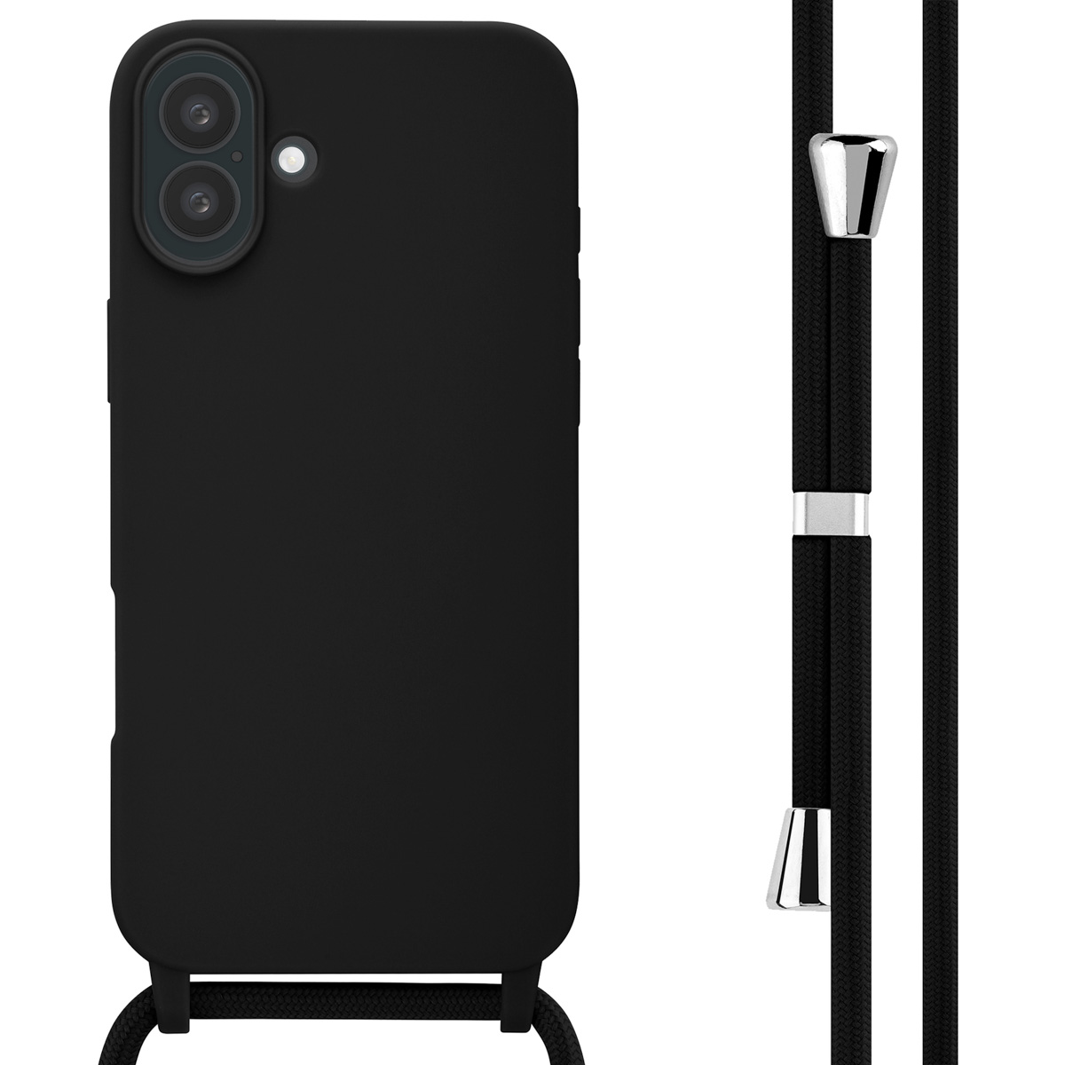 imoshion SilikonHülle mit Band für das Apple iPhone 16 Plus - Schwarz