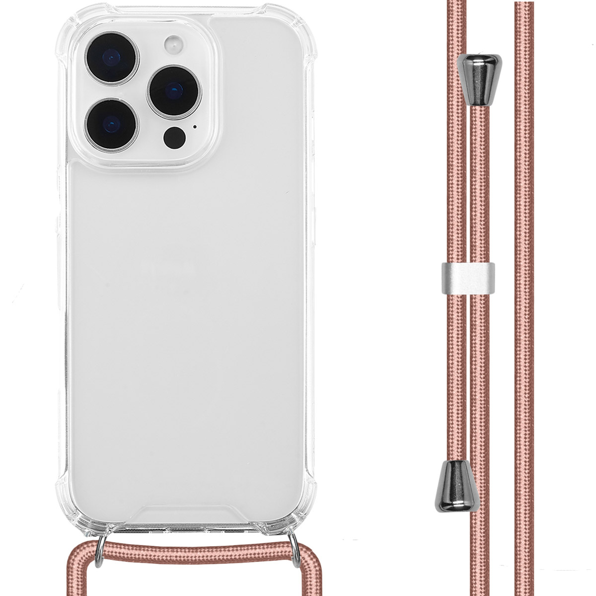 imoshion Transparentes Backcover mit Band für das Apple iPhone 16 Pro - Rosé gold