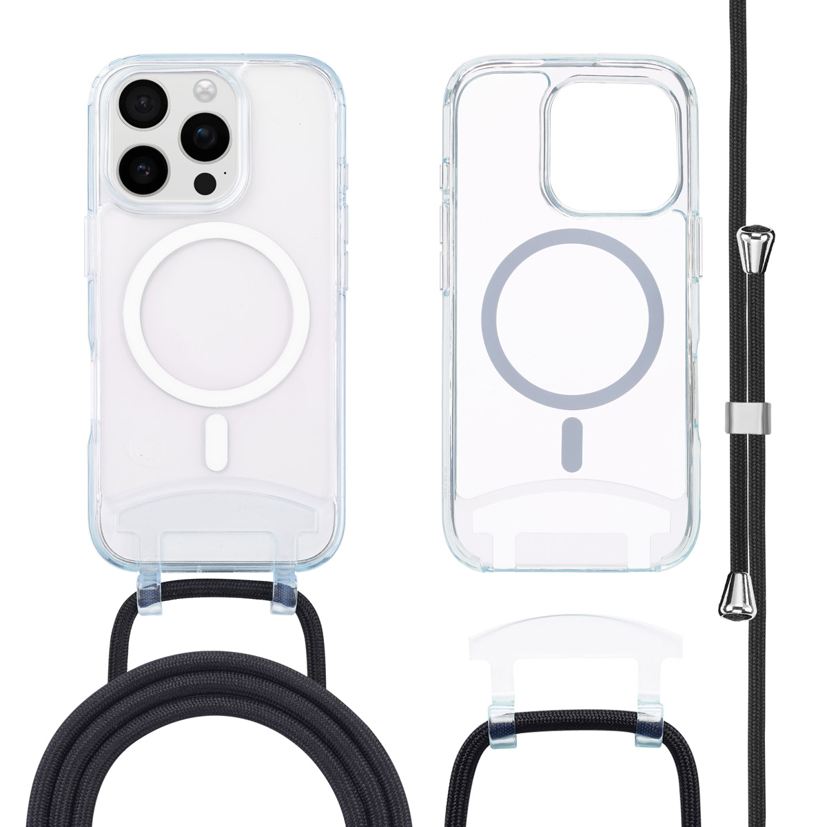 imoshion MagSafe Hülle mit abnehmbarem Band für das Apple iPhone 16 Pro - Transparent