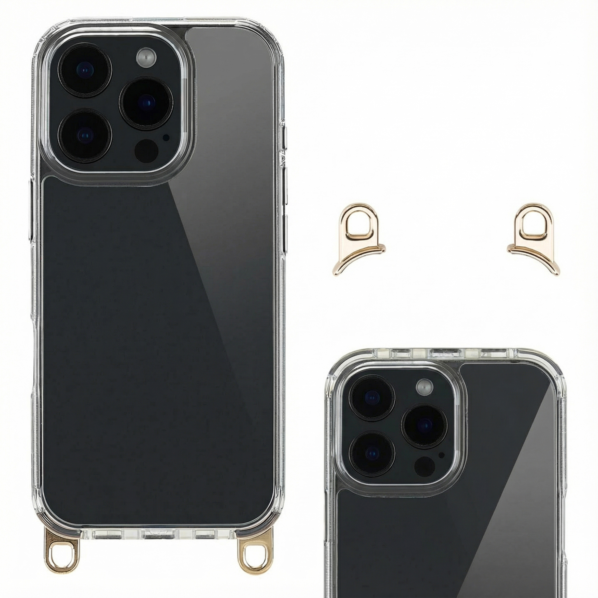 Selencia Backcover mit abnehmbaren Haken für das Apple iPhone 16 Pro - Transparent