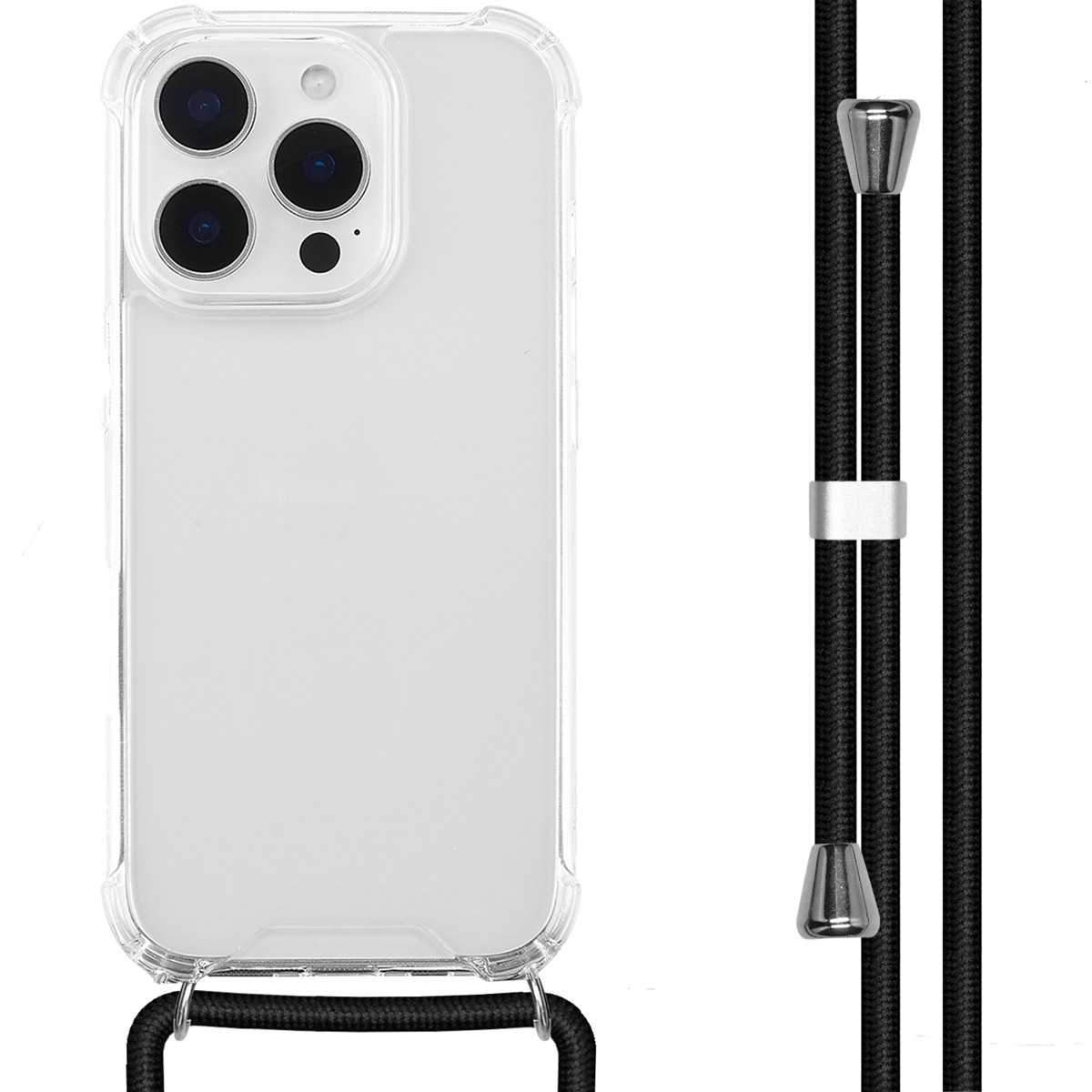 imoshion Transparentes Backcover mit Band für das Apple iPhone 16 Pro Max - Schwarz