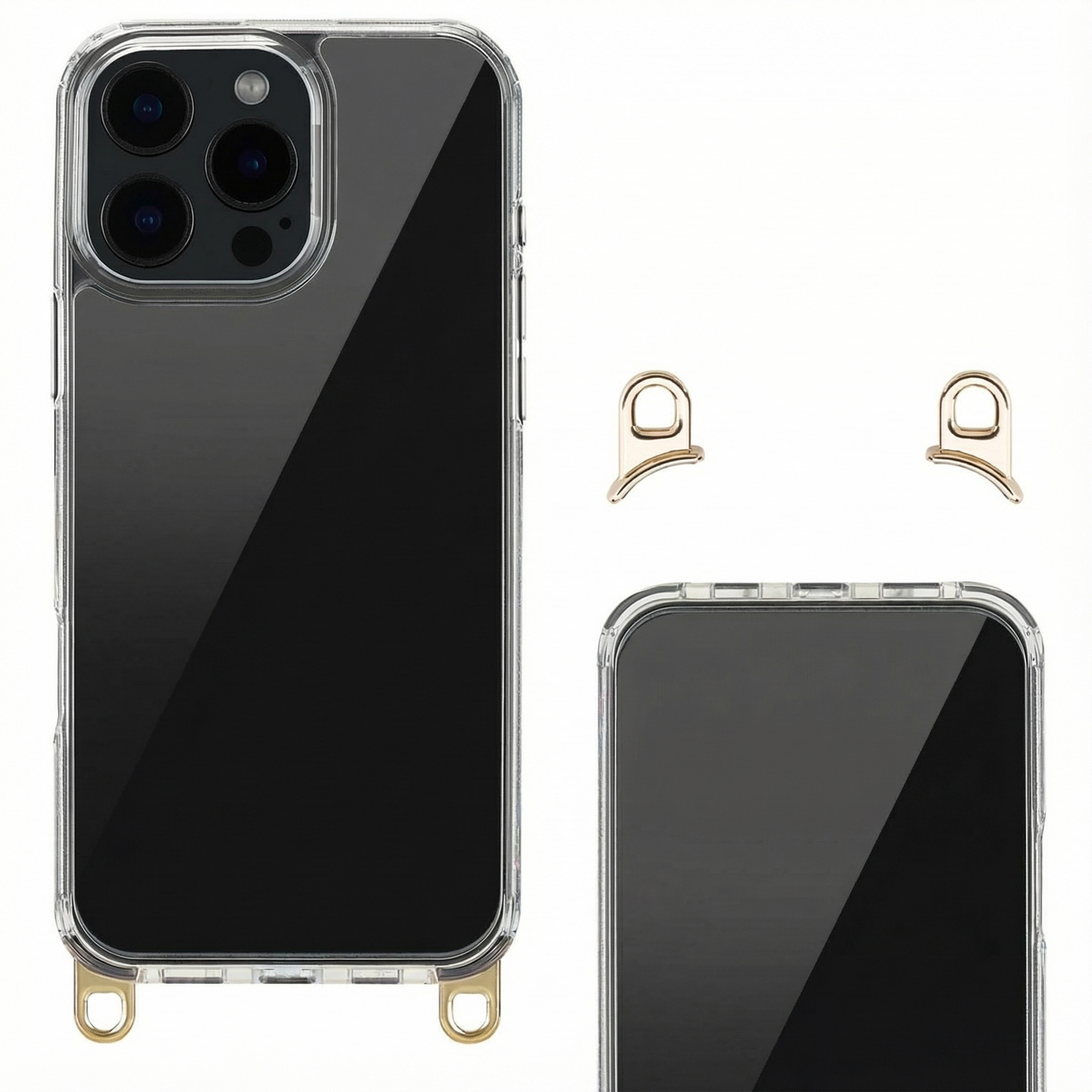 Selencia Backcover mit abnehmbaren Haken für das Apple iPhone 16 Pro Max - Transparent