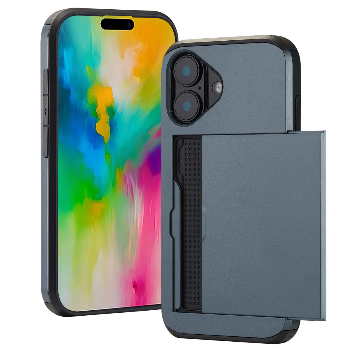 imoshion Backcover mit Kartenfach für das Apple iPhone 16 - Dunkelblau