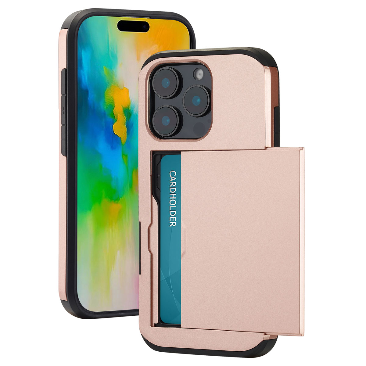 imoshion Backcover mit Kartenfach für das Apple iPhone 16 Pro - Rosé gold
