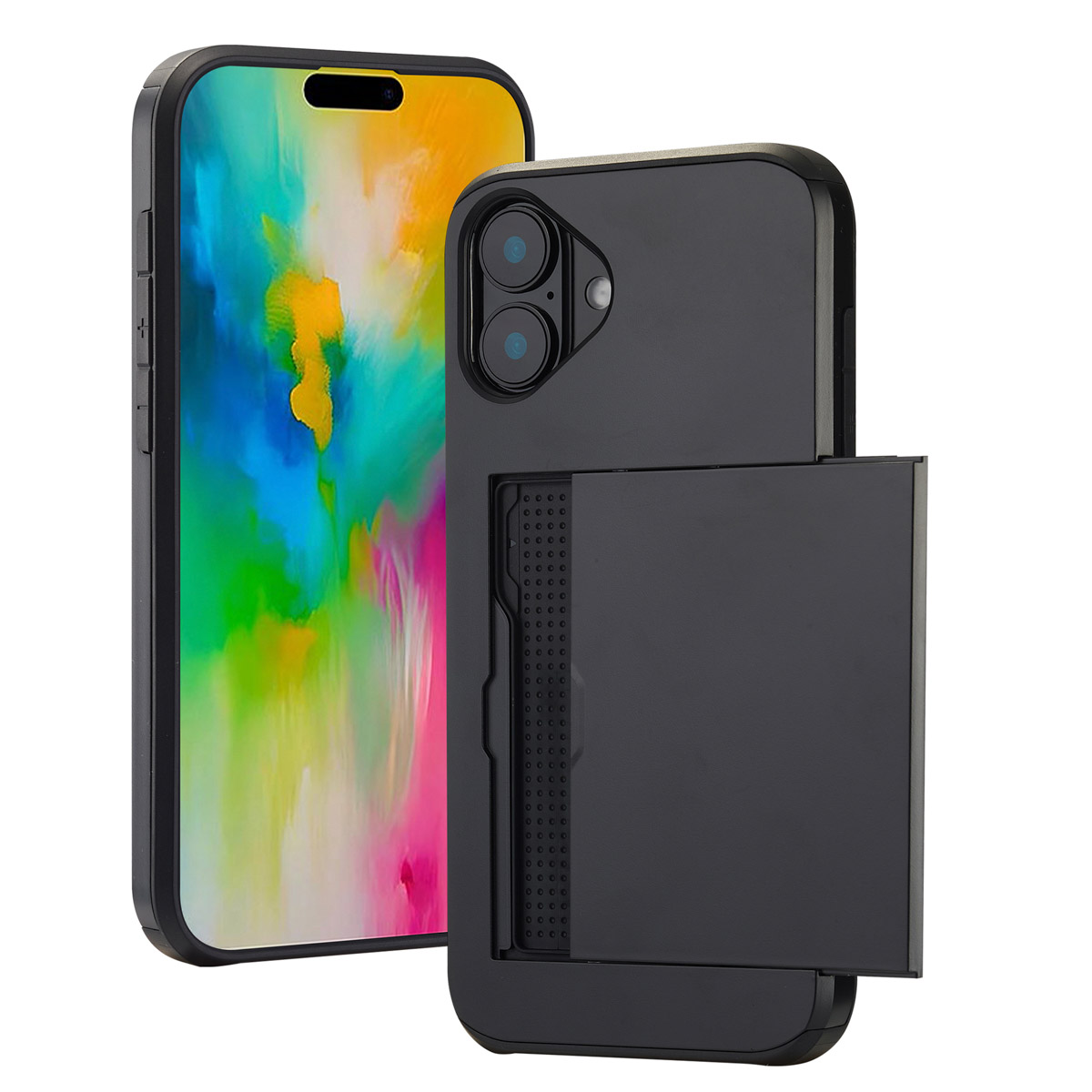 imoshion Backcover mit Kartenfach für das Apple iPhone 16 Plus - Schwarz
