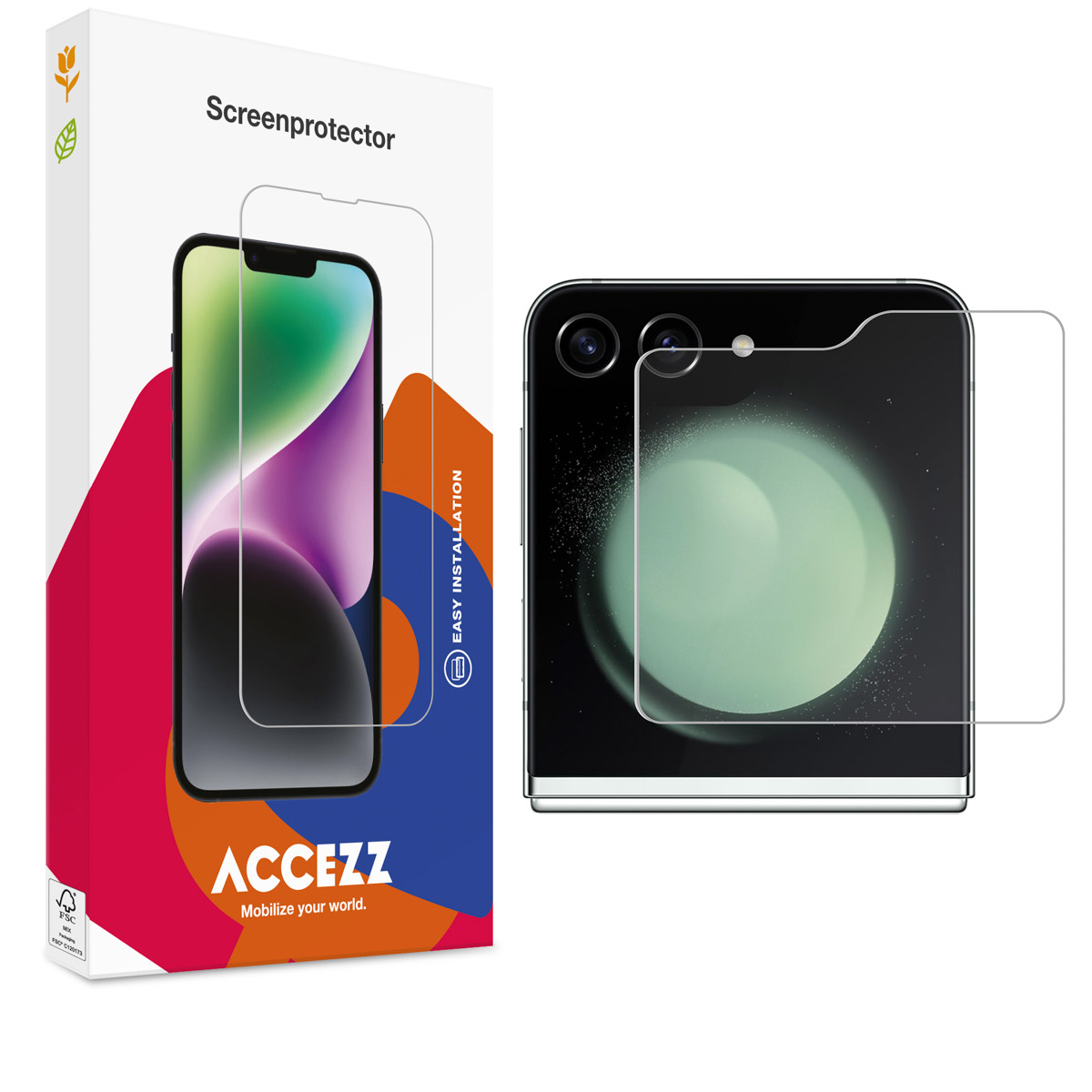 Accezz Screen Protector aus gehärtetem Glas für das Samsung Galaxy Z Flip 5 / 6 / 7 FE