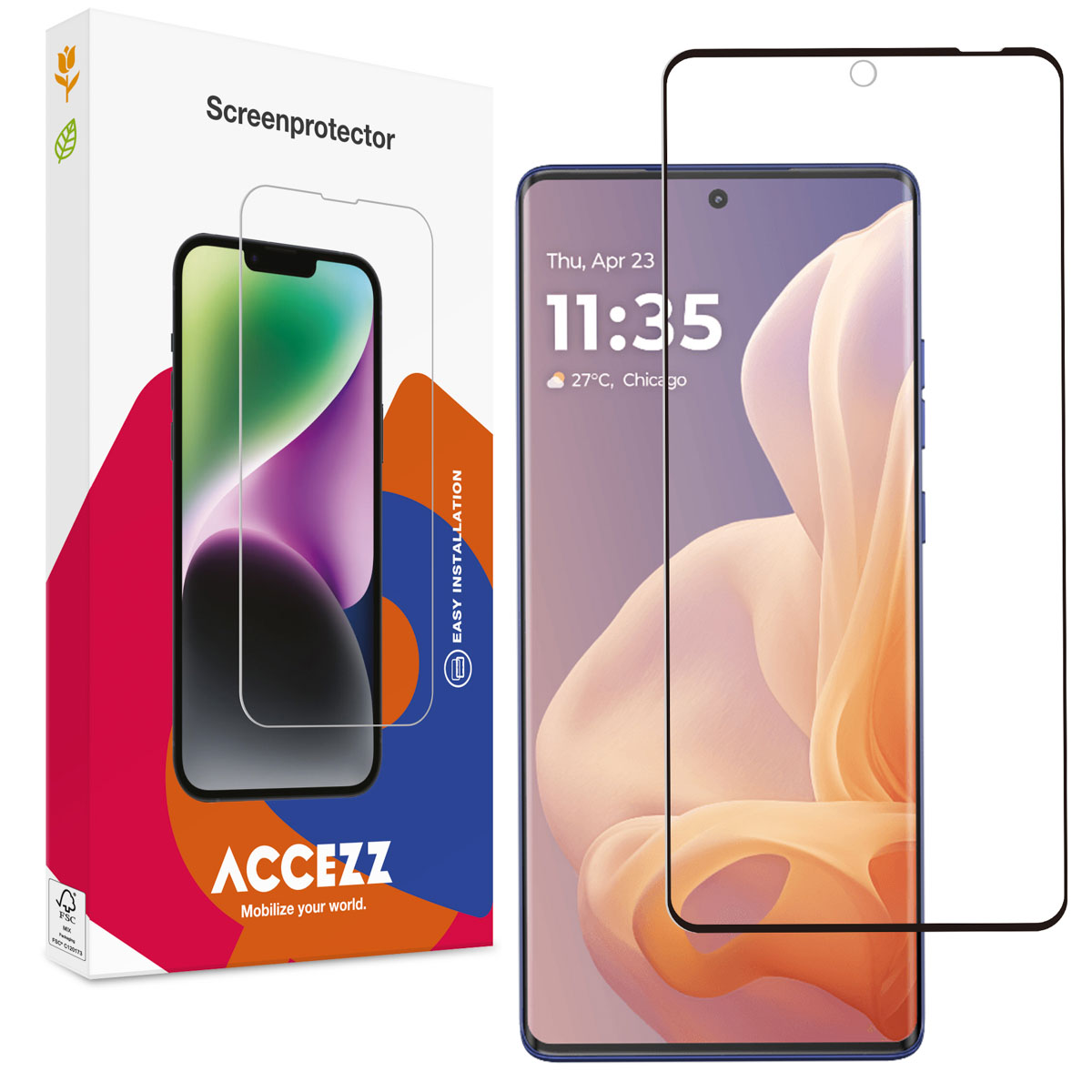 Accezz Full Cover Screen Protector aus gehärtetem Glas für das Motorola Moto G85
