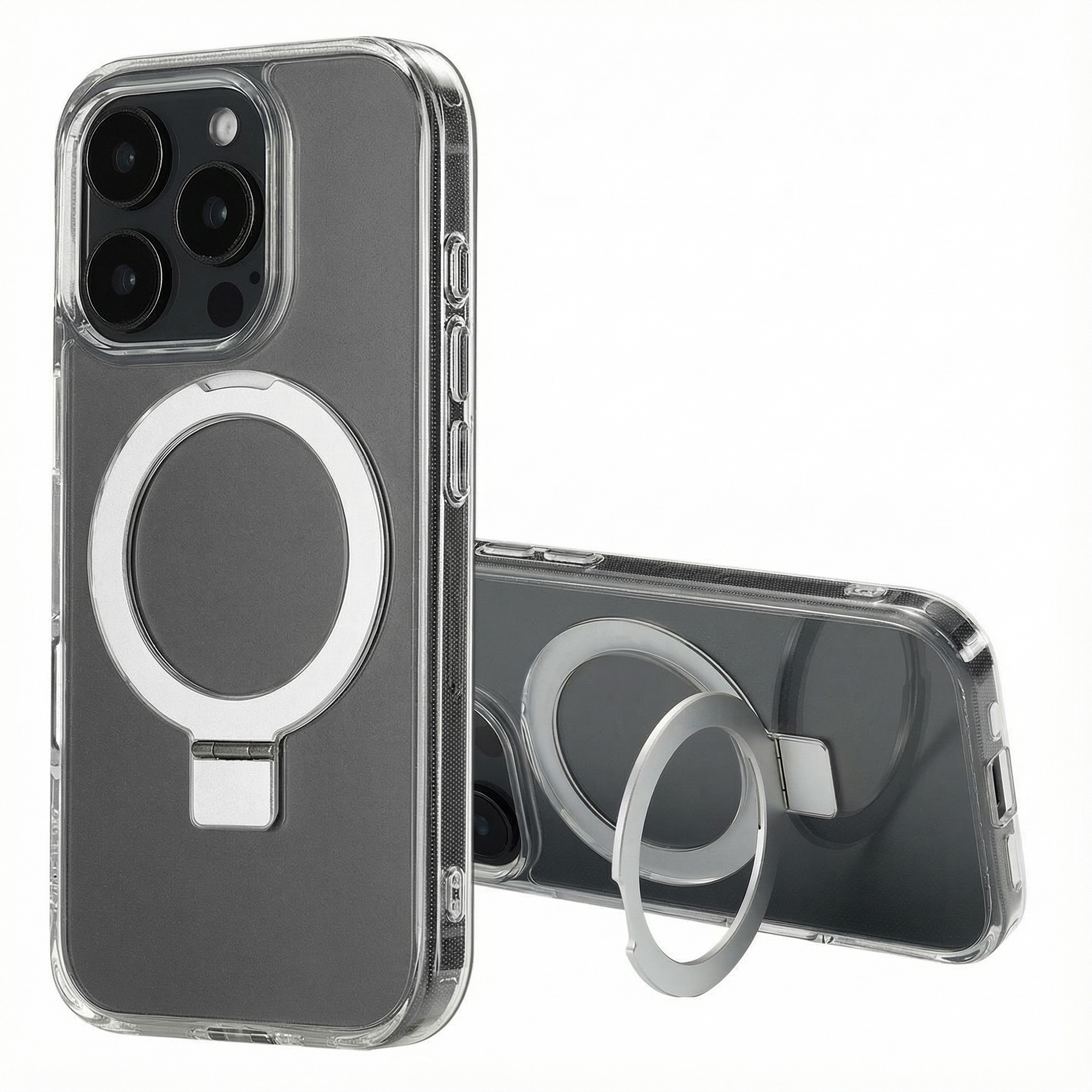 Accezz Ring Stand Backcover mit MagSafe für das Apple iPhone 16 Pro Max - Transparent