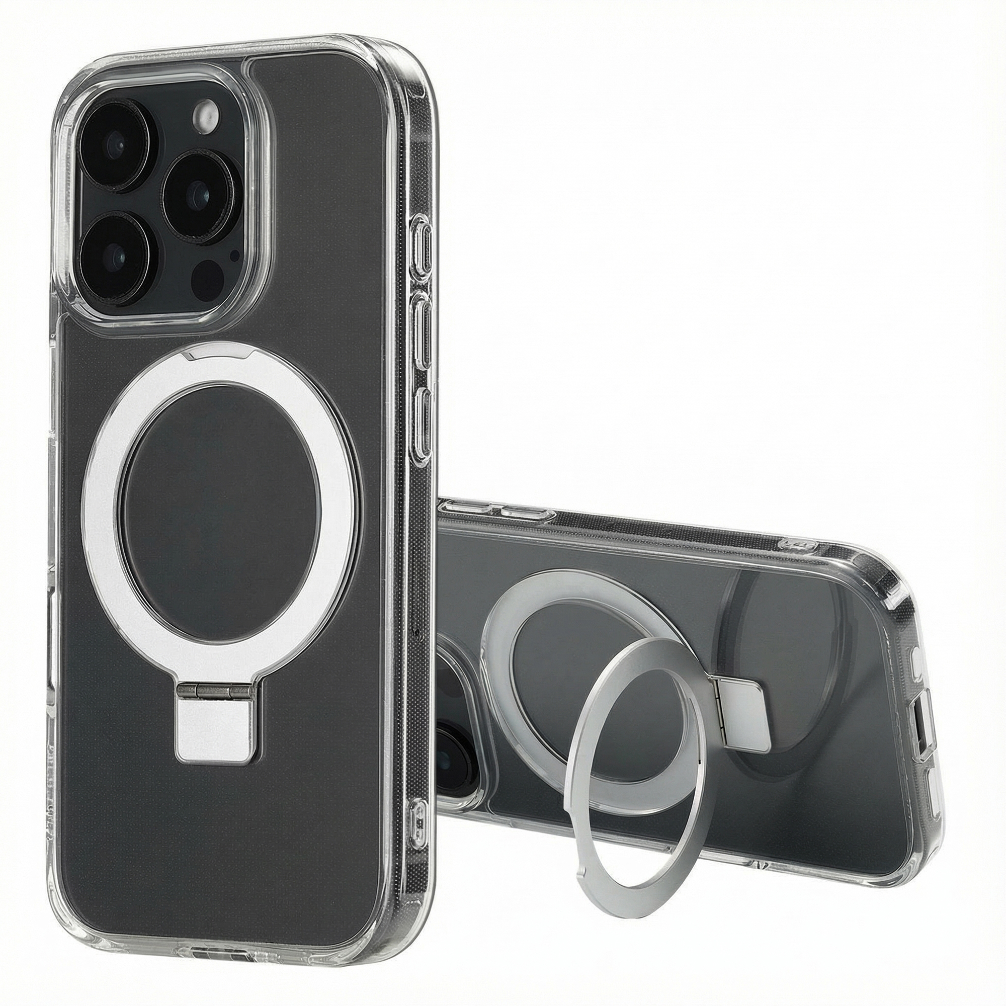 Accezz Ring Stand Backcover mit MagSafe für das Apple iPhone 16 Pro - Transparent