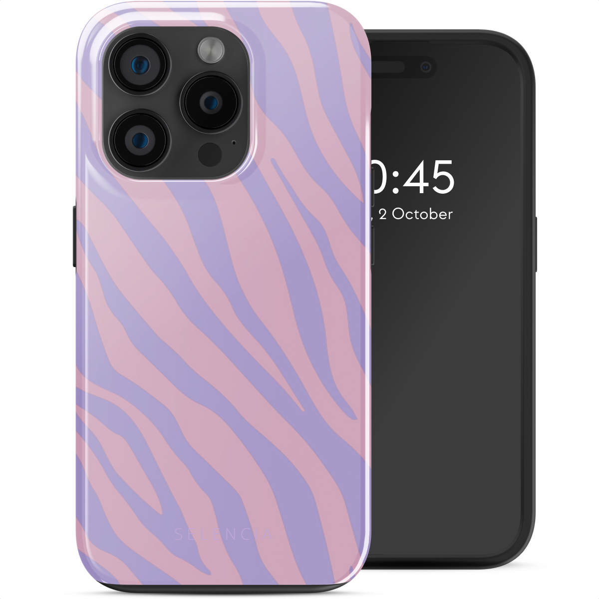 Selencia Vivid Rückabdeckung mit MagSafe für das Apple iPhone 15 Pro - Zebra Light Pink Lilac