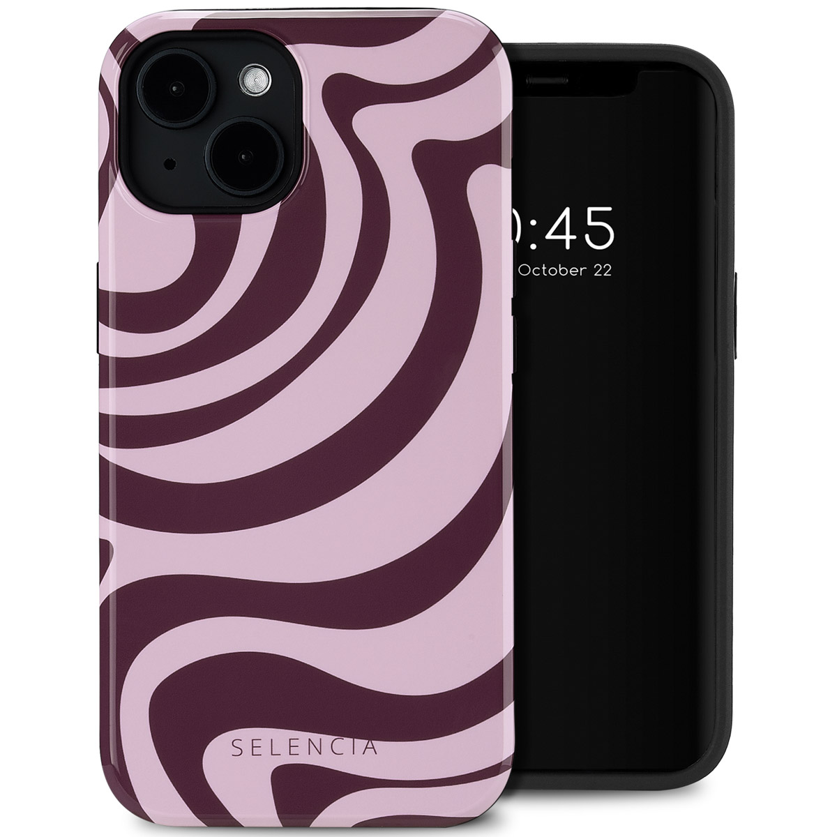 Selencia Vivid Rückabdeckung mit MagSafe für das Apple iPhone 14 - Wavy Swirl Pink Plum