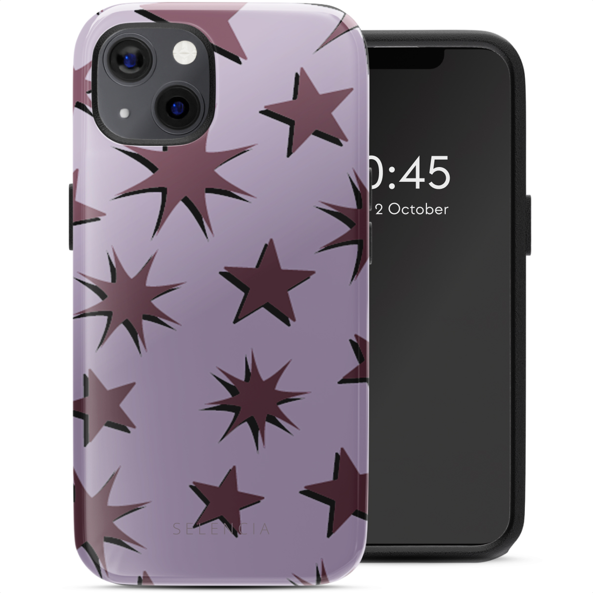 Selencia Vivid Rückabdeckung mit MagSafe für das Apple iPhone 13 - Stars Plum Lilac