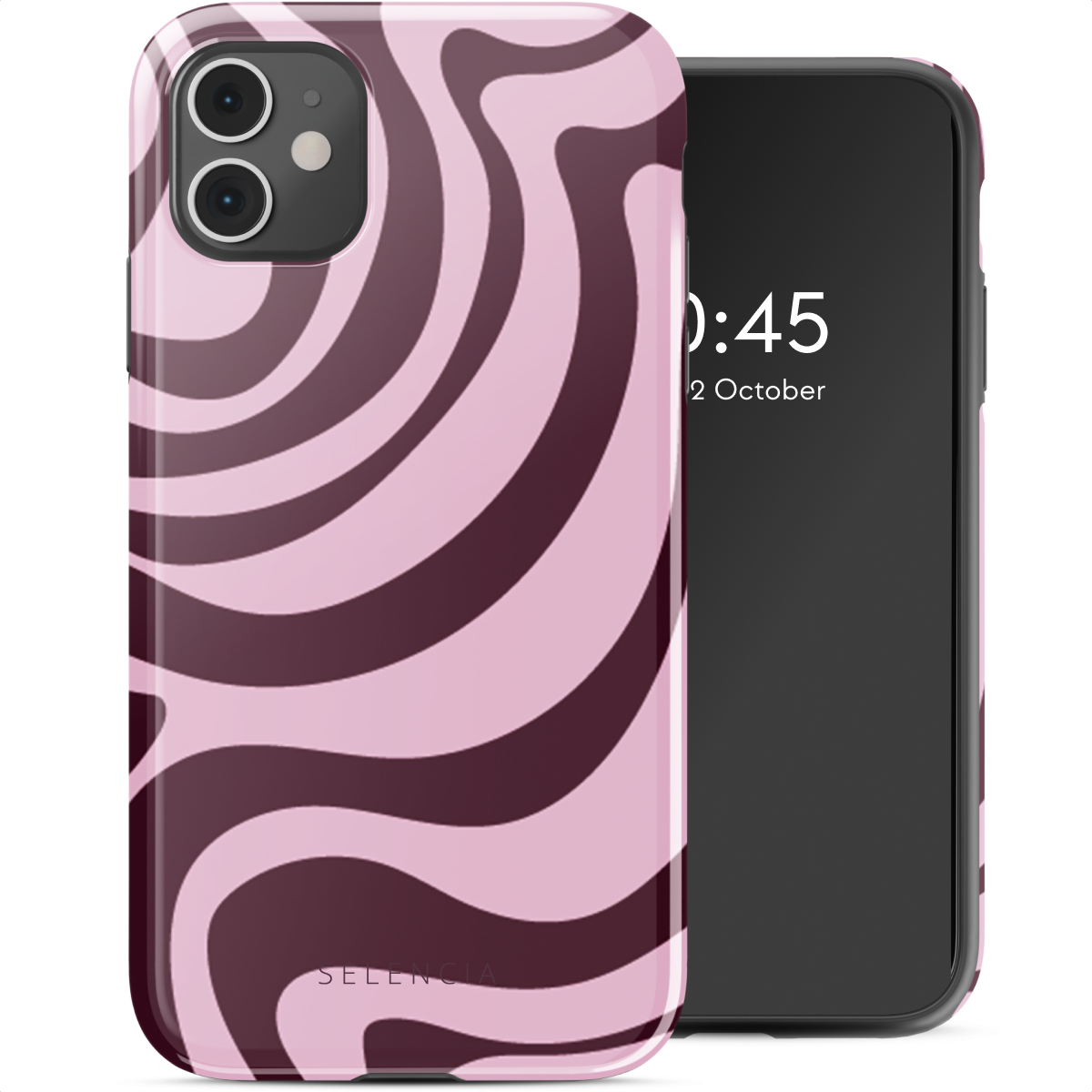 Selencia Vivid Back Cover für das Apple iPhone 11 - Wavy Swirl Pink Plum
