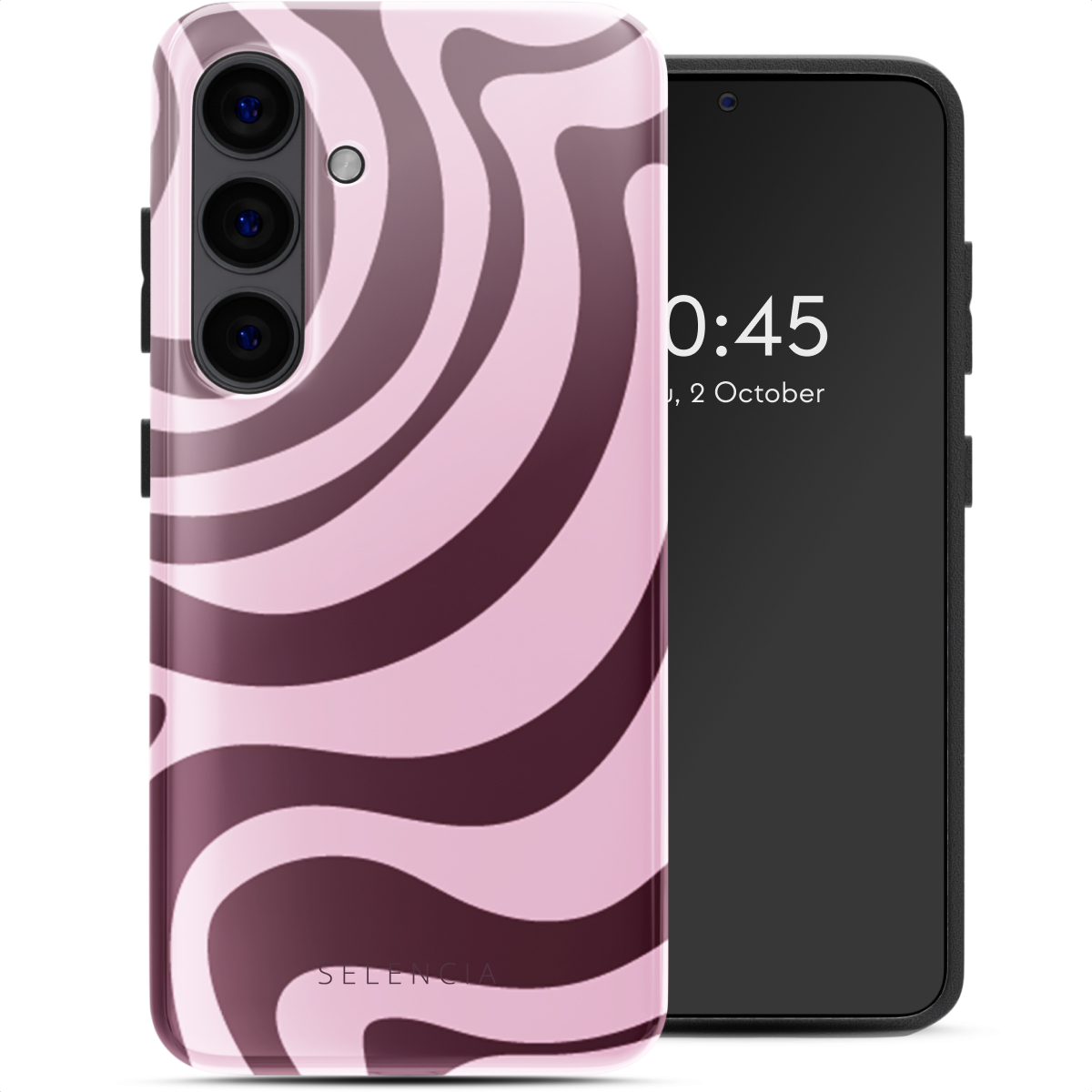 Selencia Vivid Back Cover für das Samsung Galaxy S24 - Wavy Swirl Pink Plum