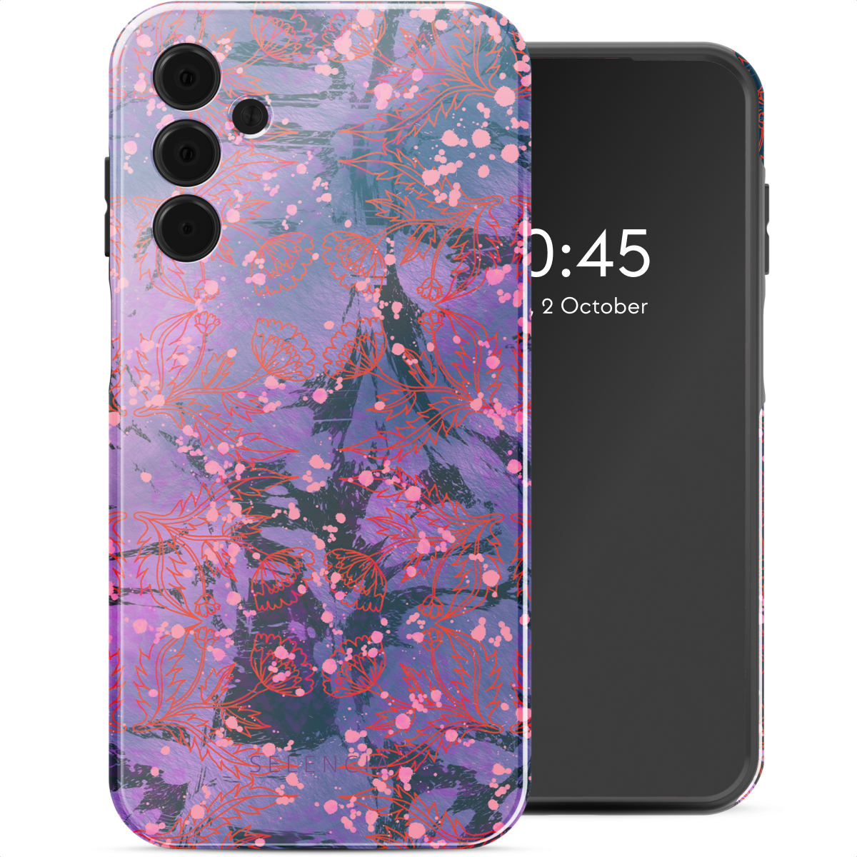 Selencia Vivid Back Cover für das Samsung Galaxy A15 (5G) - Fresh Paint Flower Orange
